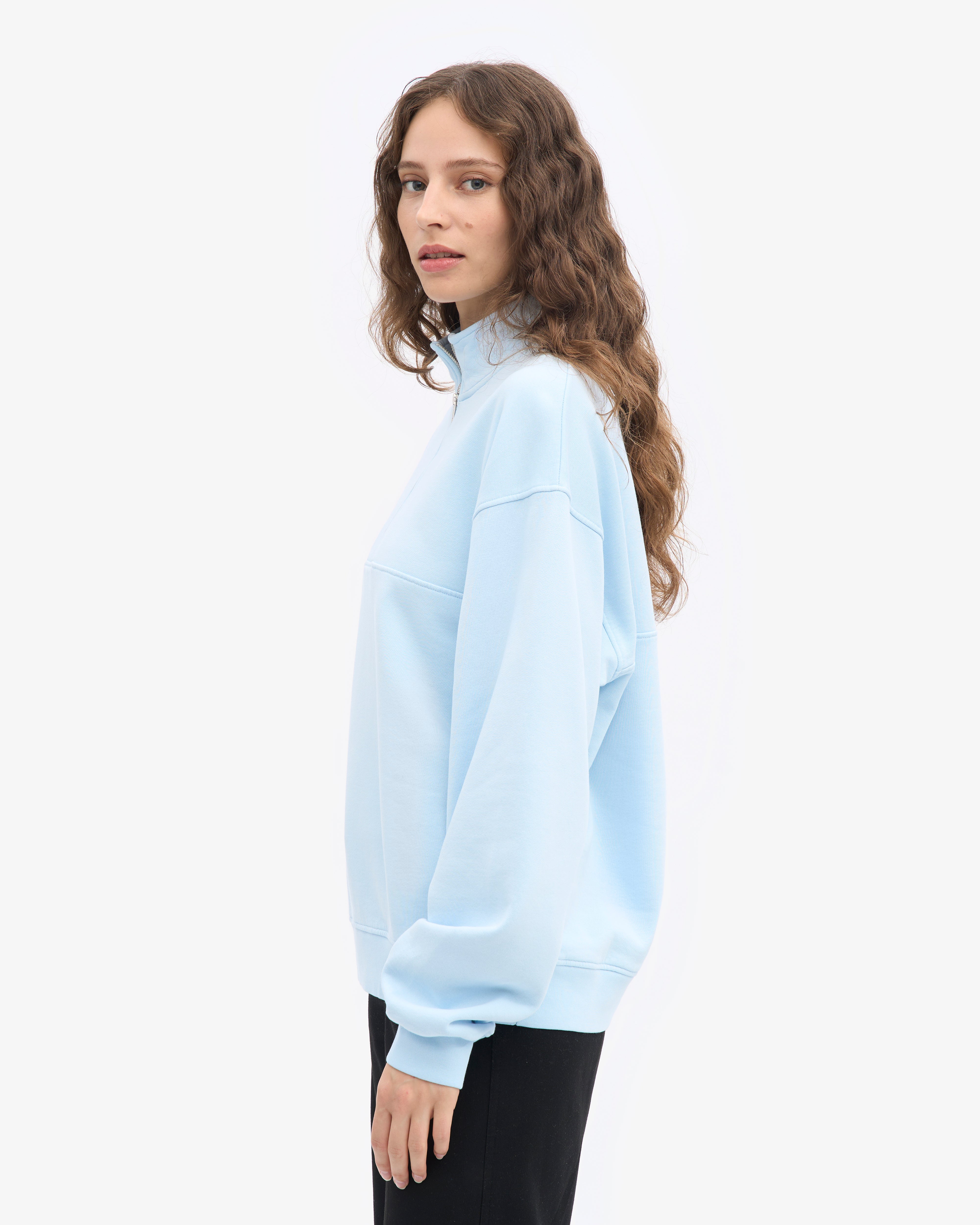 Organic Quarter Zip - Polar Blue