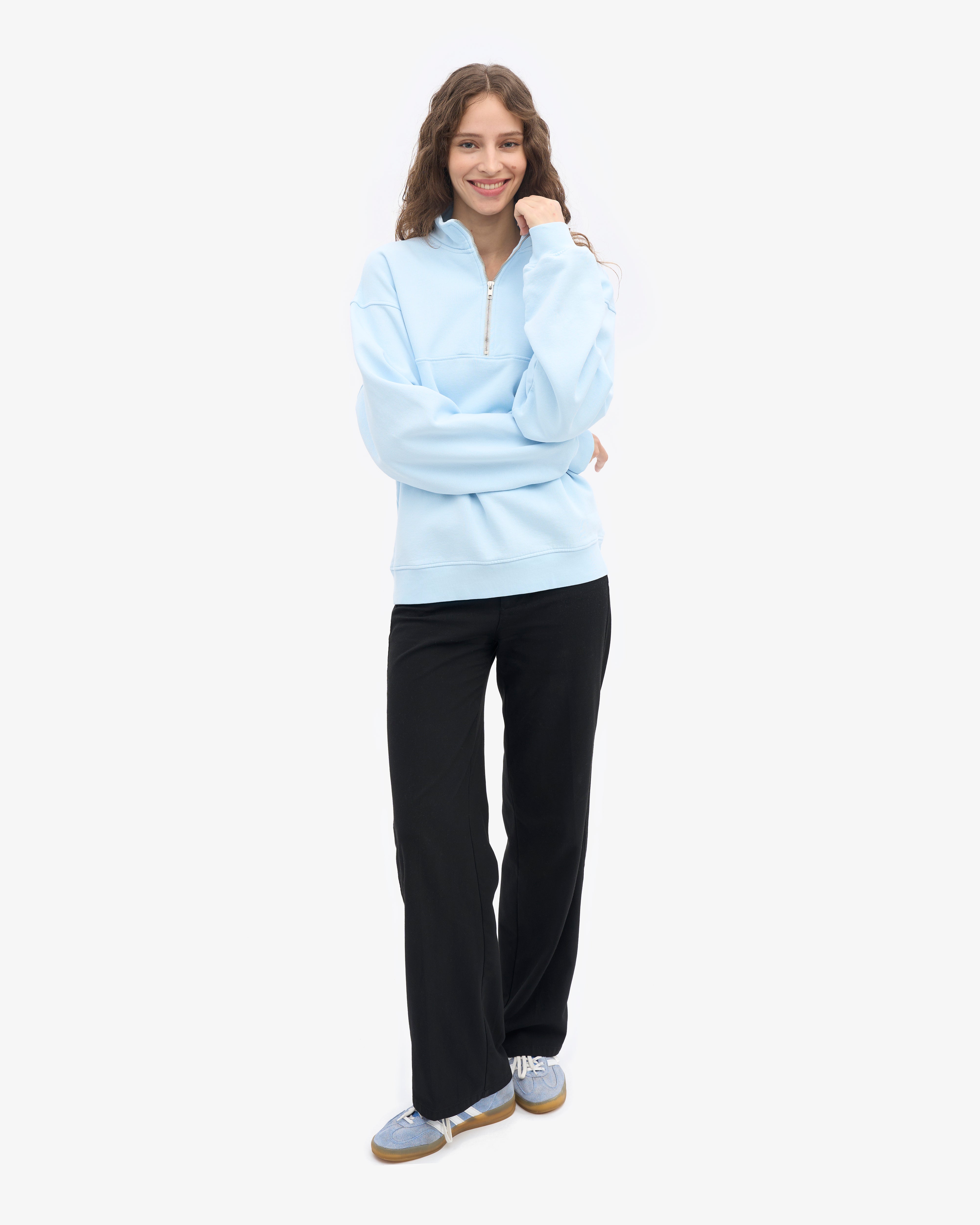 Organic Quarter Zip - Polar Blue