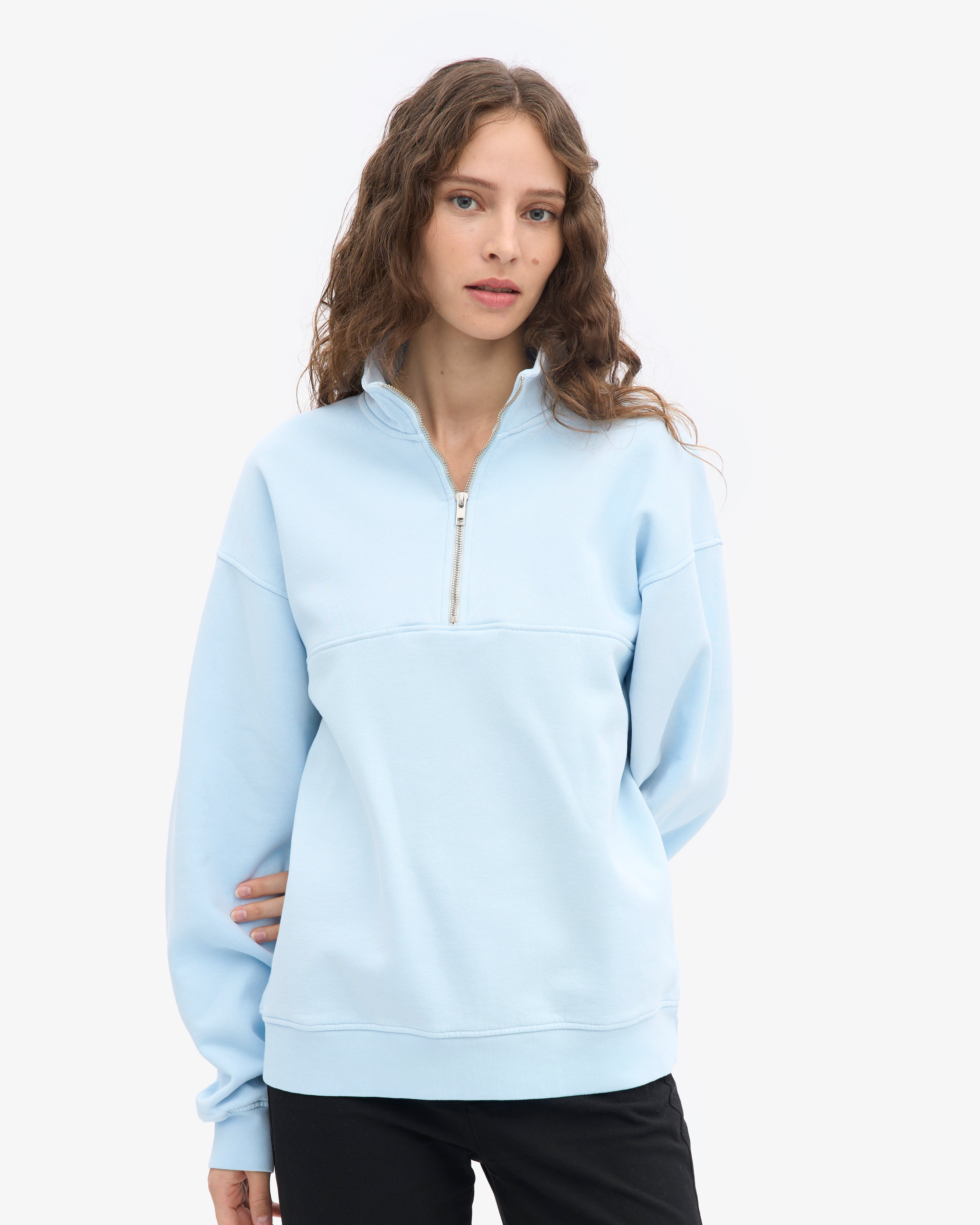 Organic Quarter Zip - Polar Blue