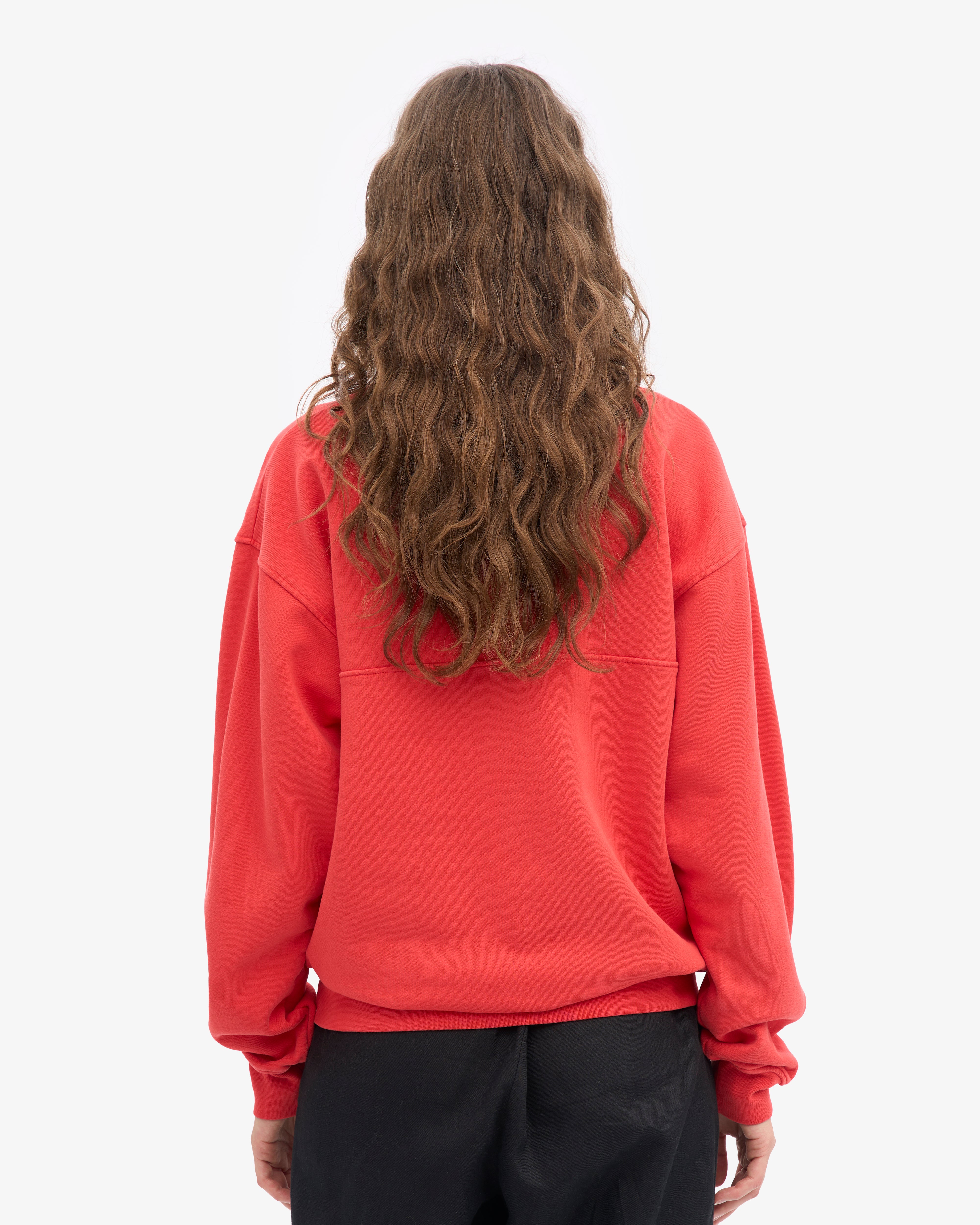 Organic Quarter Zip - Red Tangerine