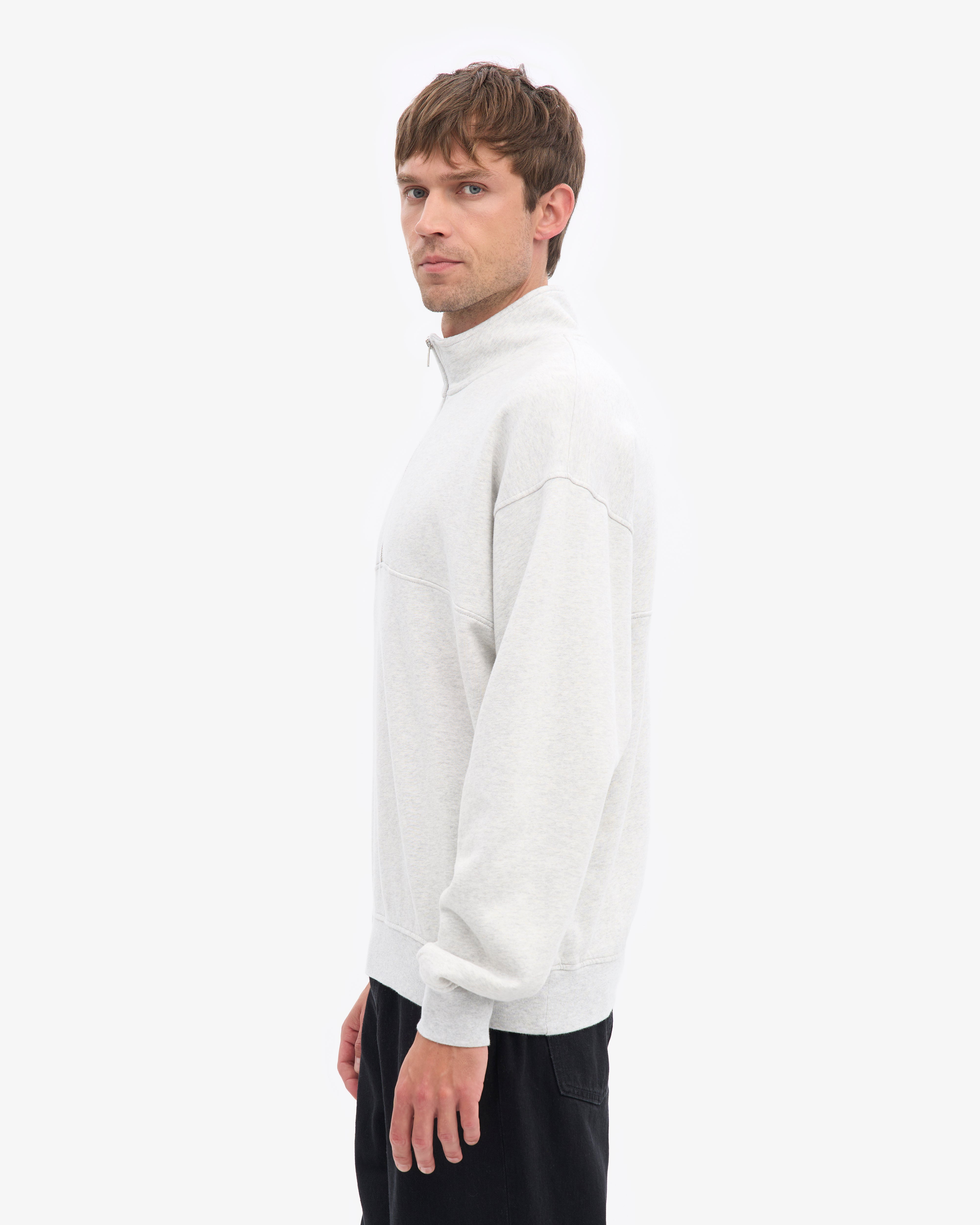 Organic Quarter Zip - Snow Melange