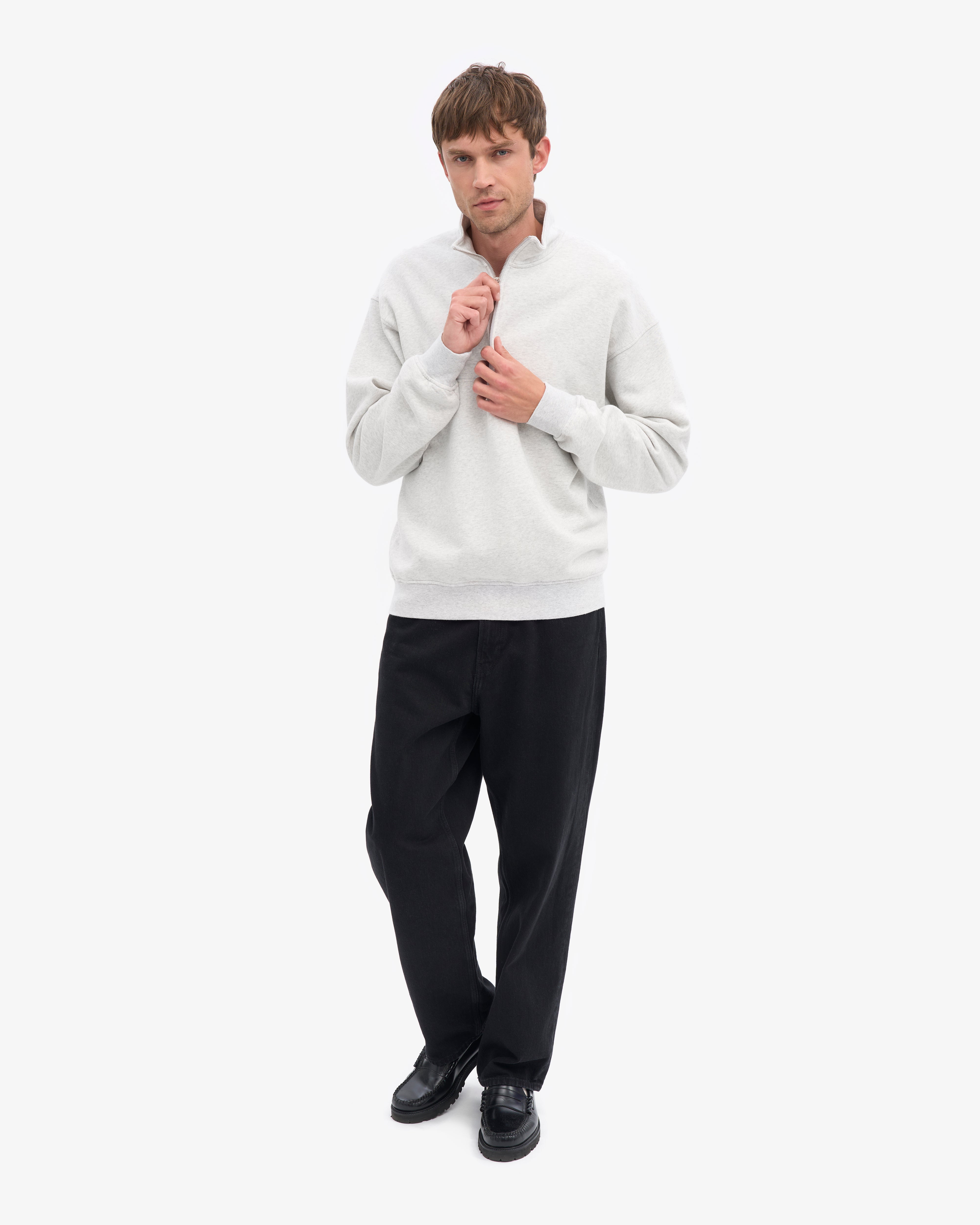 Organic Quarter Zip - Snow Melange