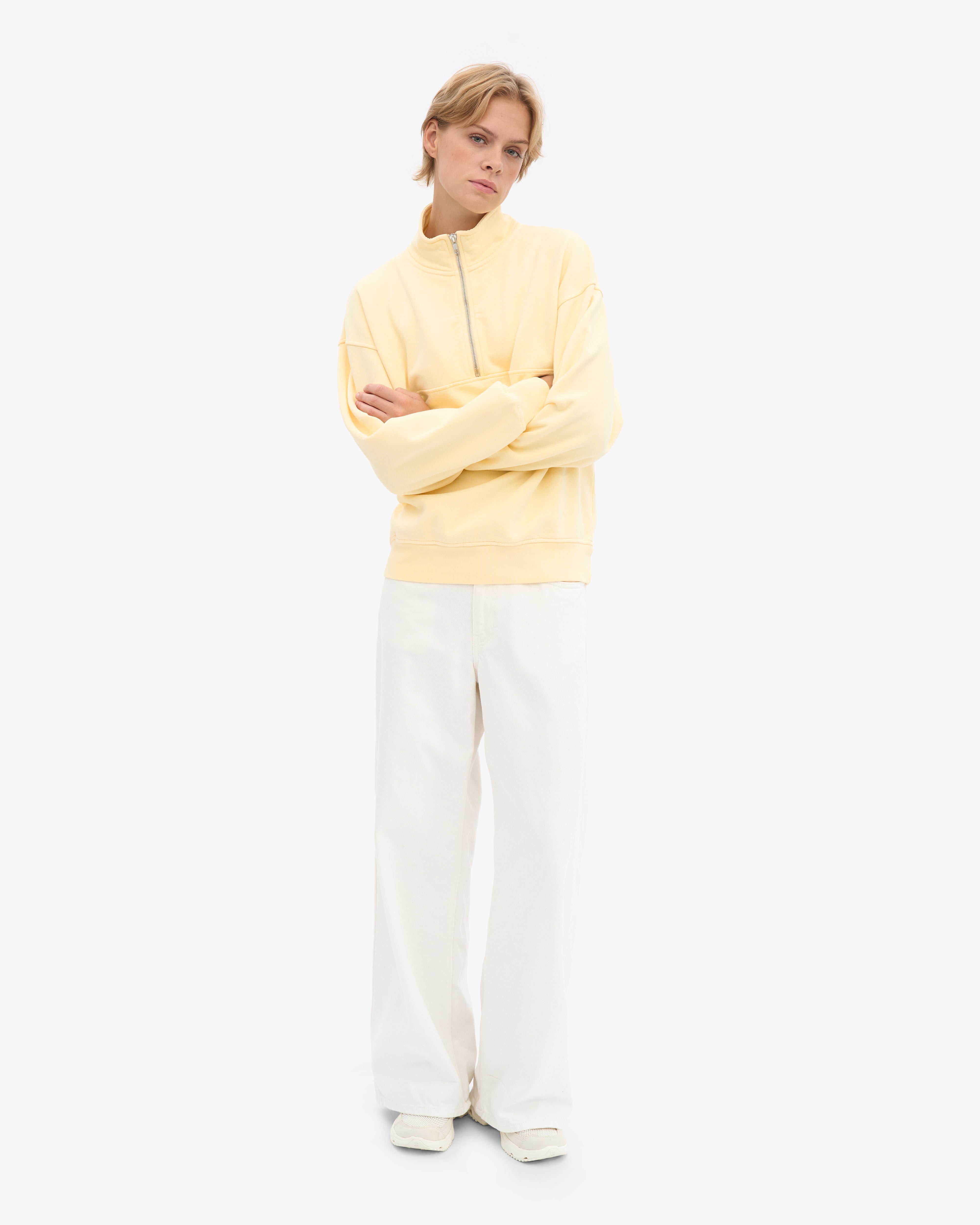Organic Quarter Zip - Soft Yellow
