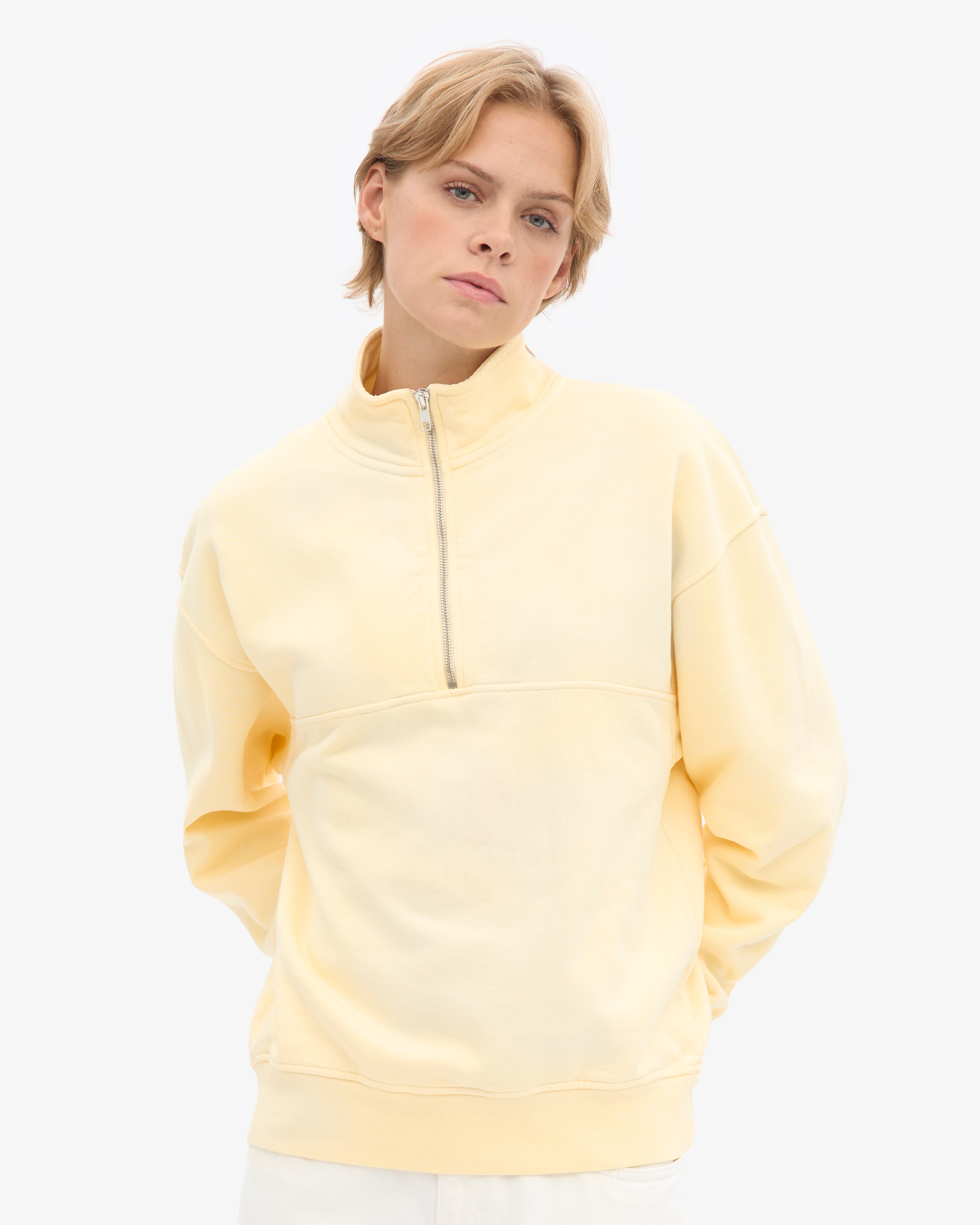 Organic Quarter Zip - Soft Yellow
