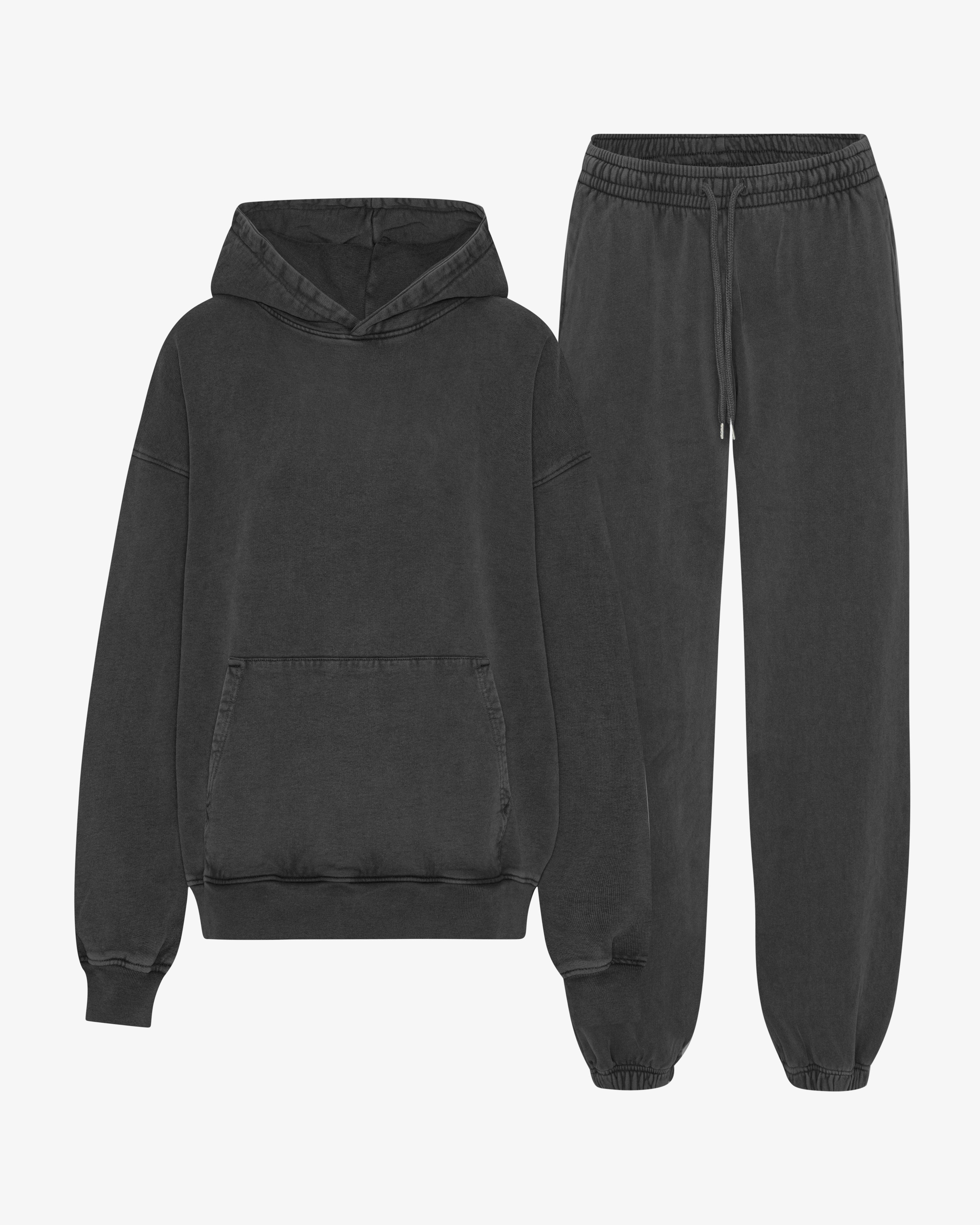 Organic Relaxed Hood Sweatsuit - Faded Black