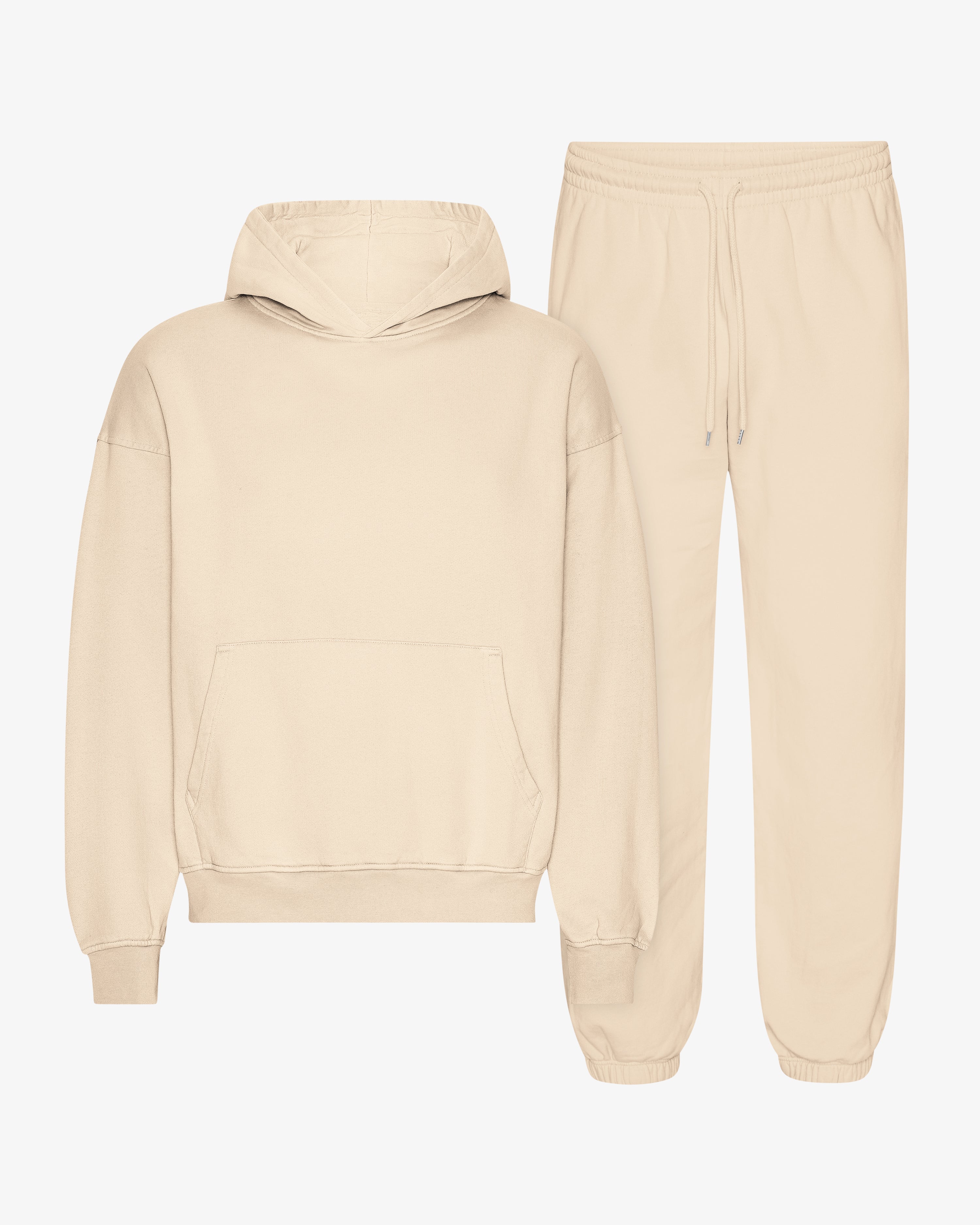 Organic Relaxed Hood Sweatsuit - Ivory White