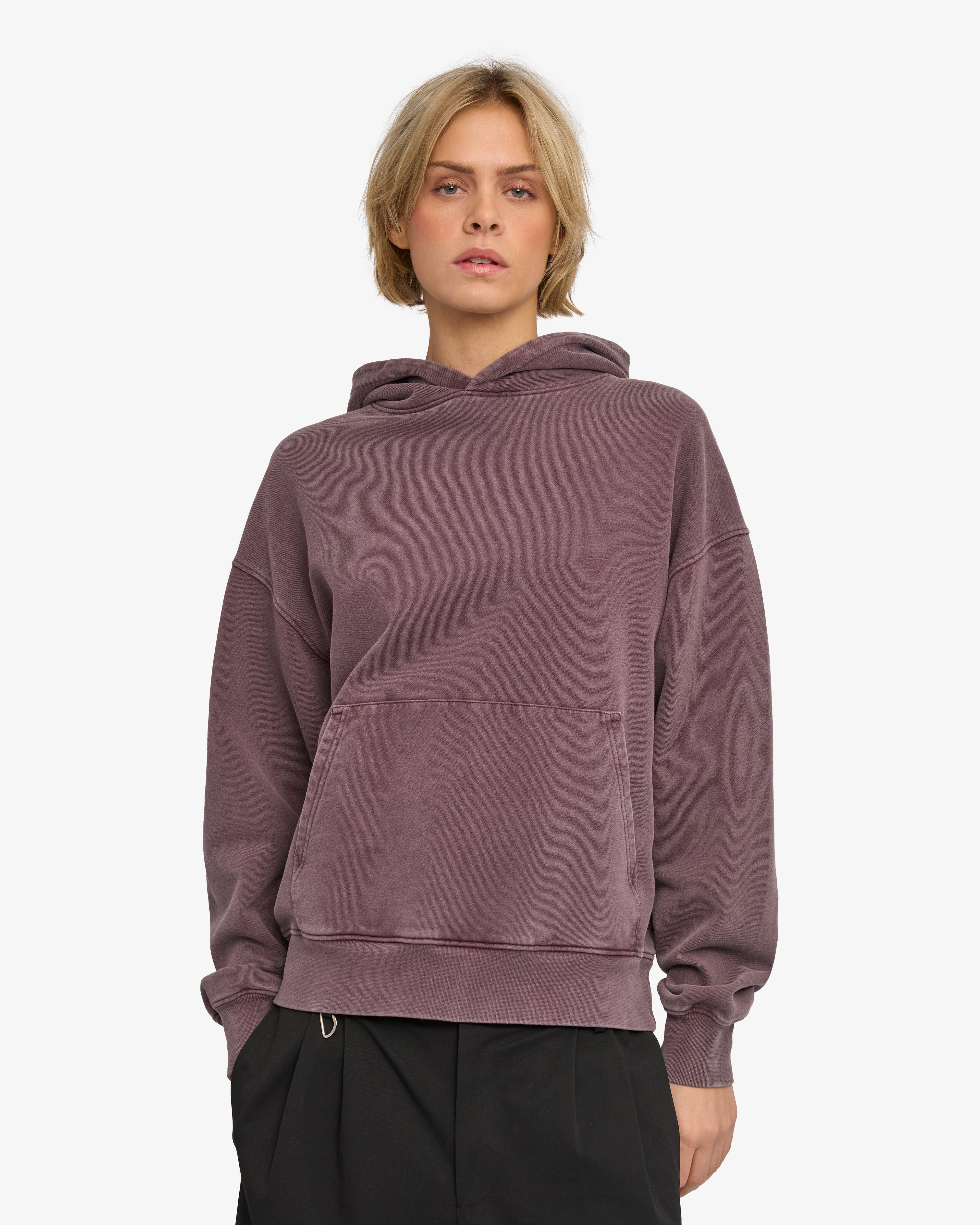 Organic Oversized Hood - Faded Grape