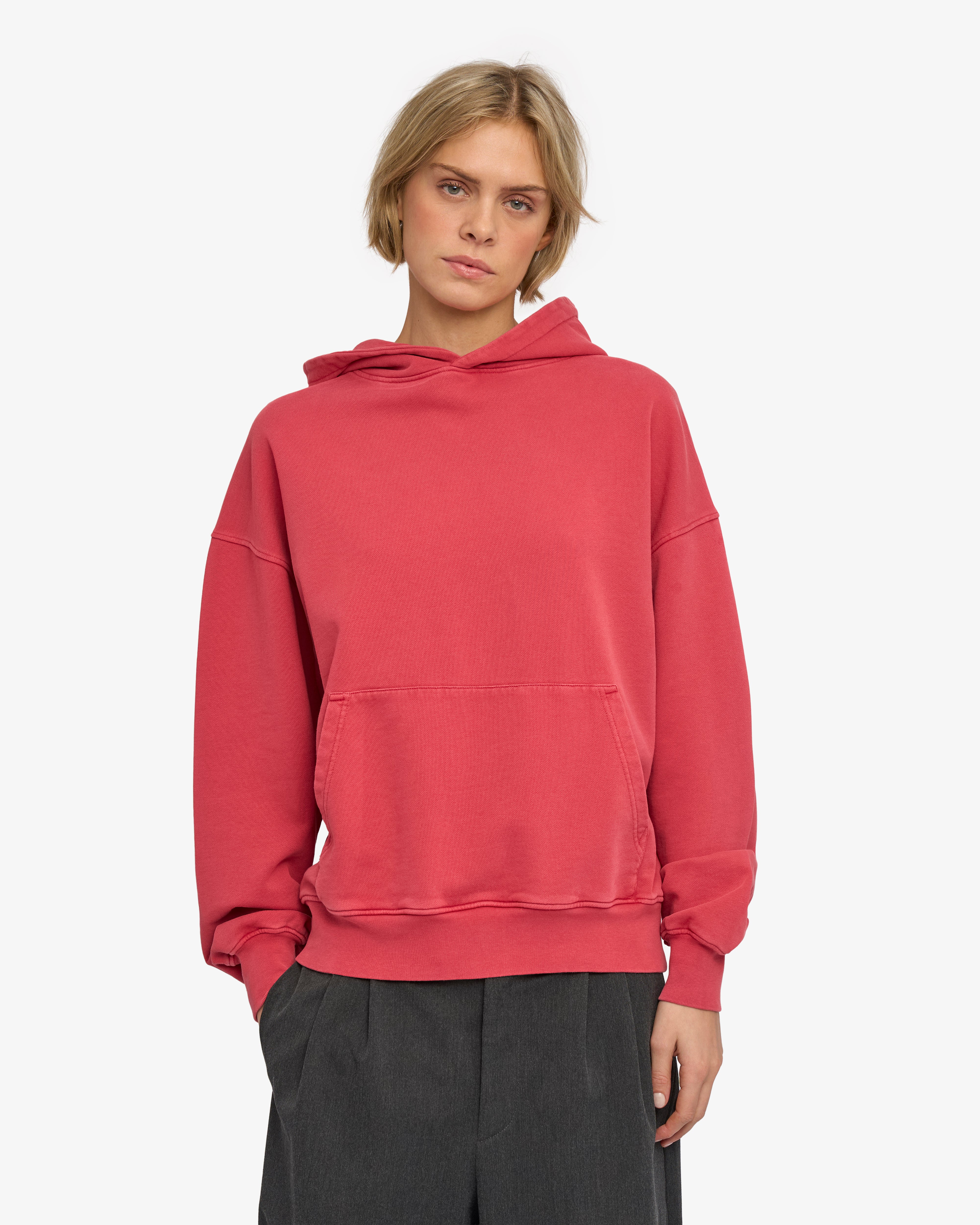 Organic Oversized Hood - Faded Red