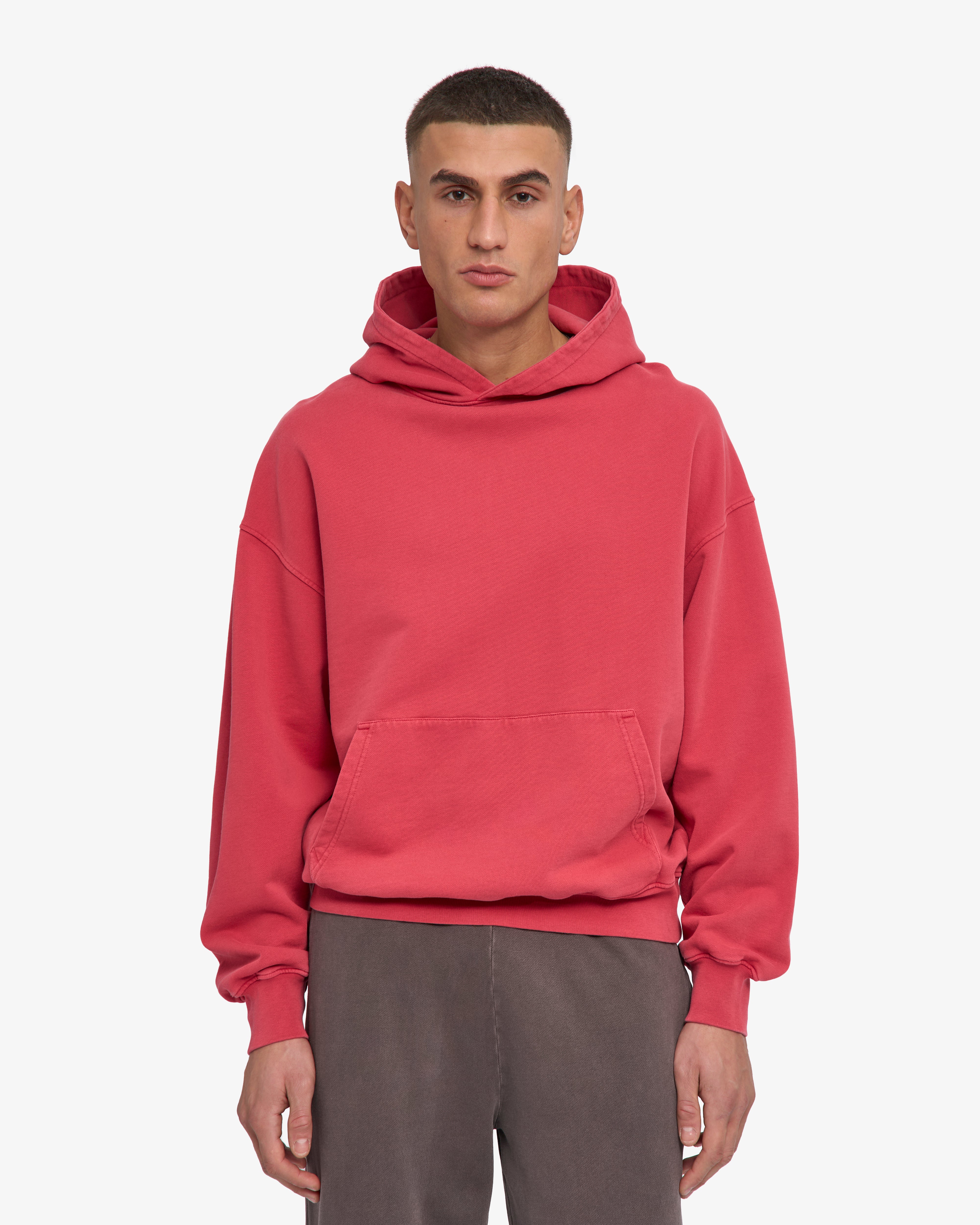 Organic Oversized Hood - Faded Red