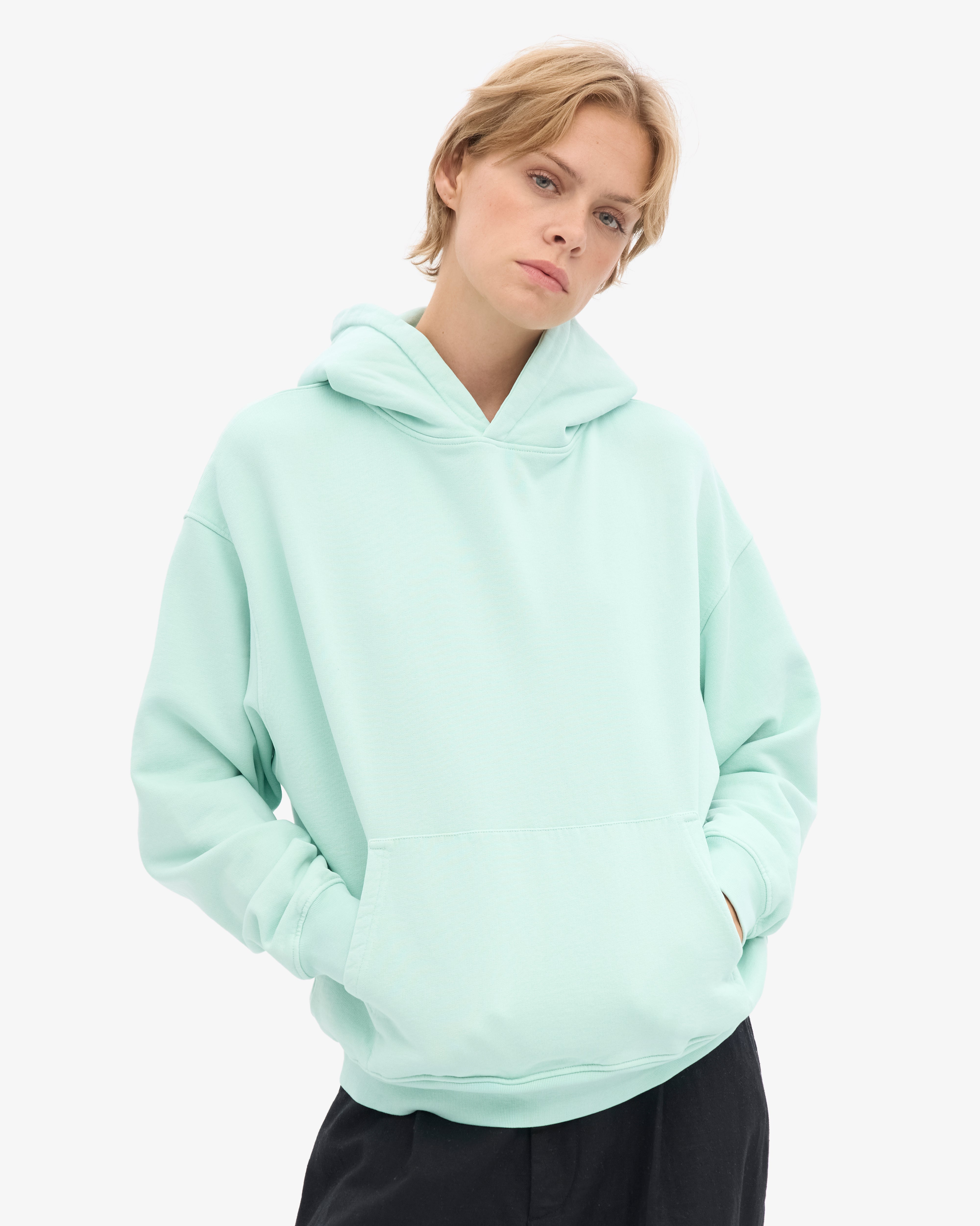 Organic Oversized Hood - Light Aqua