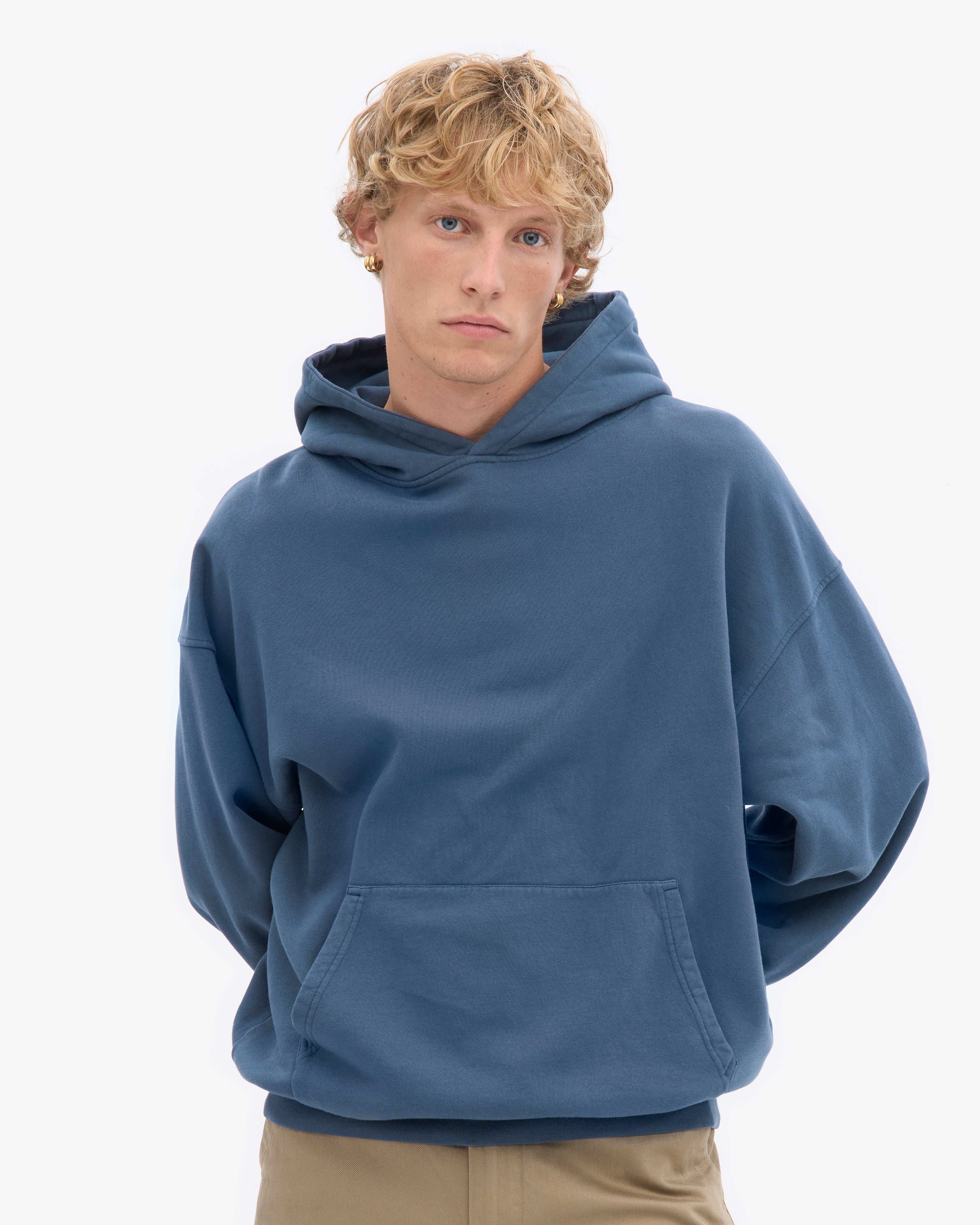 Organic Oversized Hood - Petrol Blue