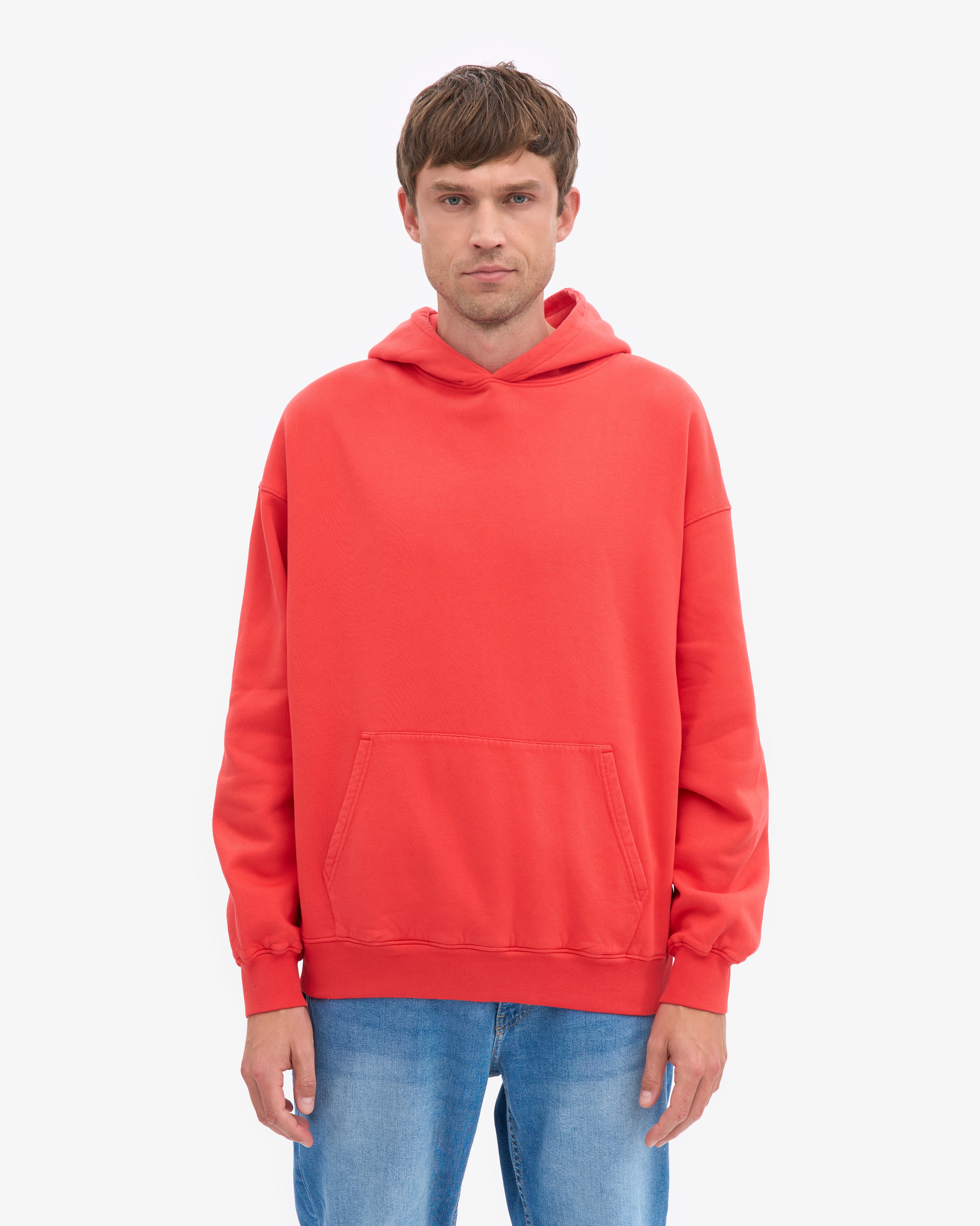 Organic Oversized Hood - Red Tangerine