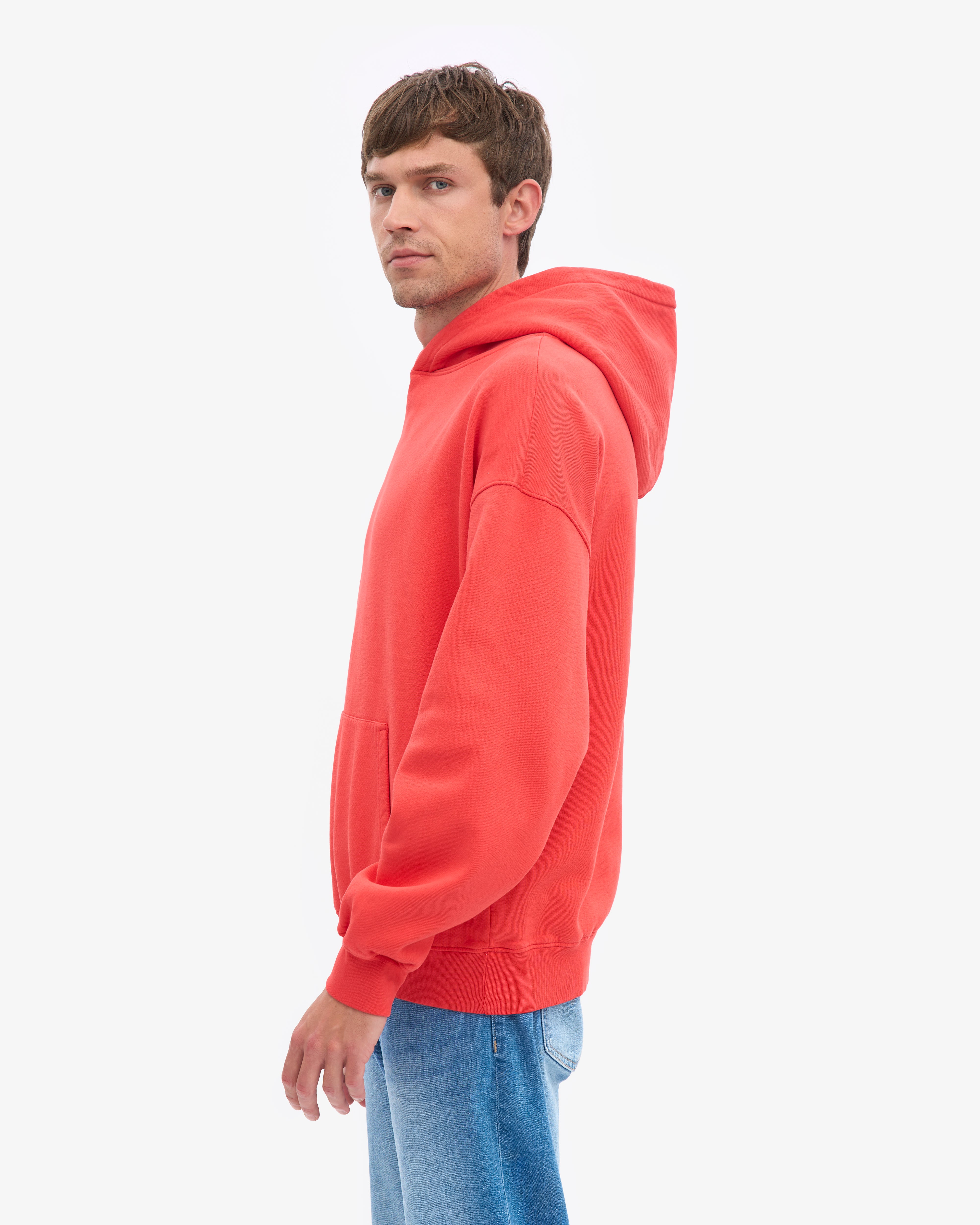 Organic Oversized Hood - Red Tangerine