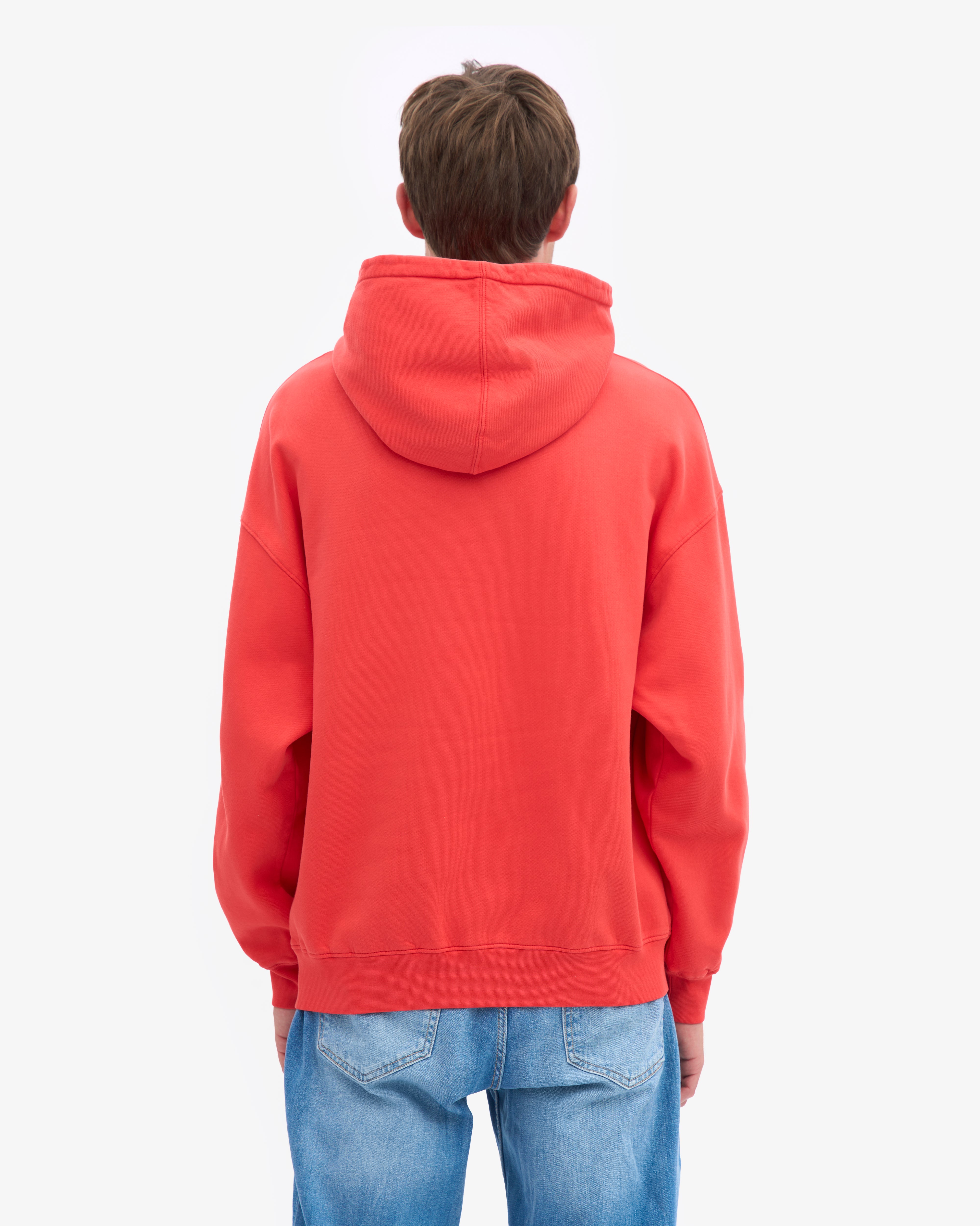 Organic Oversized Hood - Red Tangerine