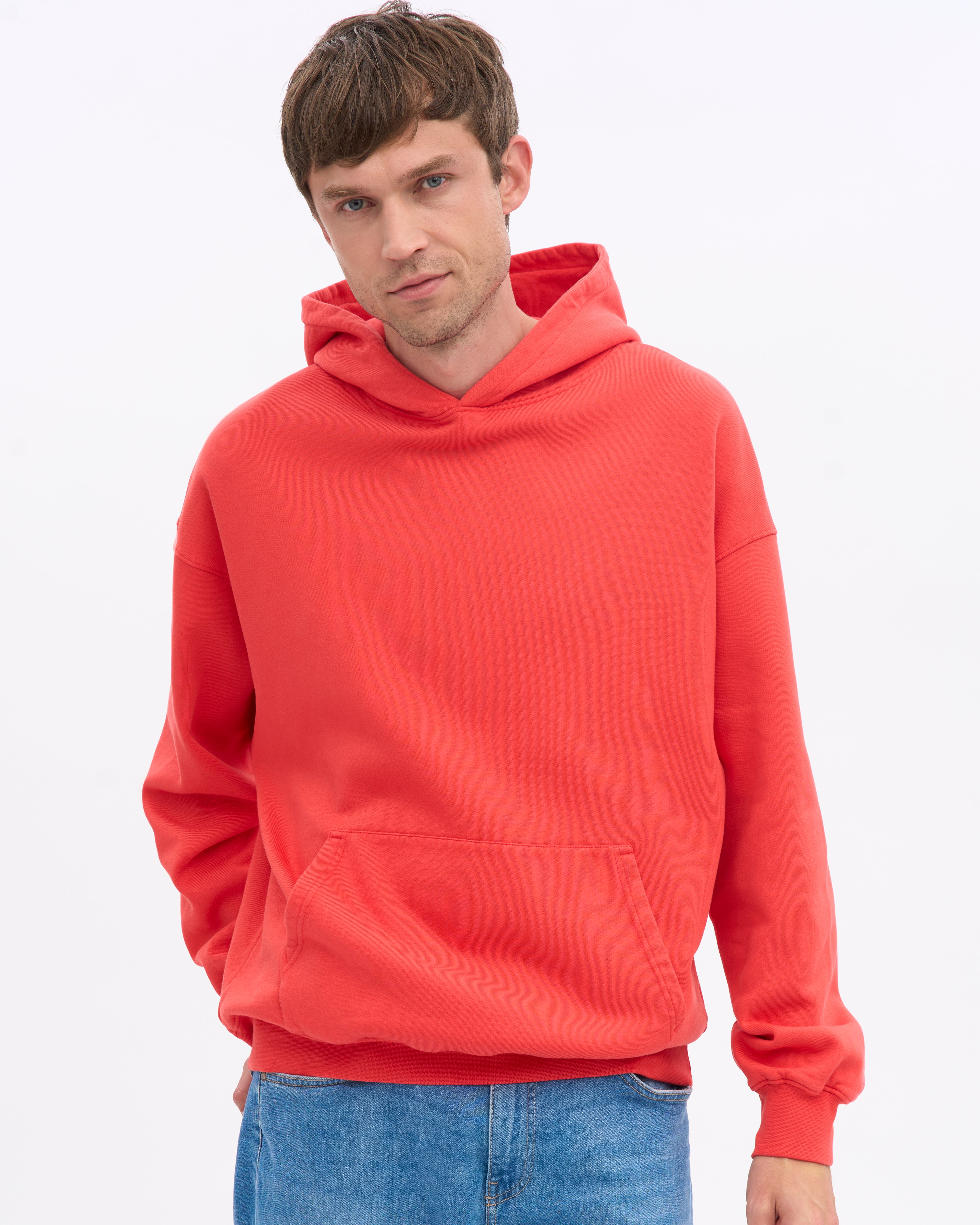 Organic Oversized Hood - Red Tangerine