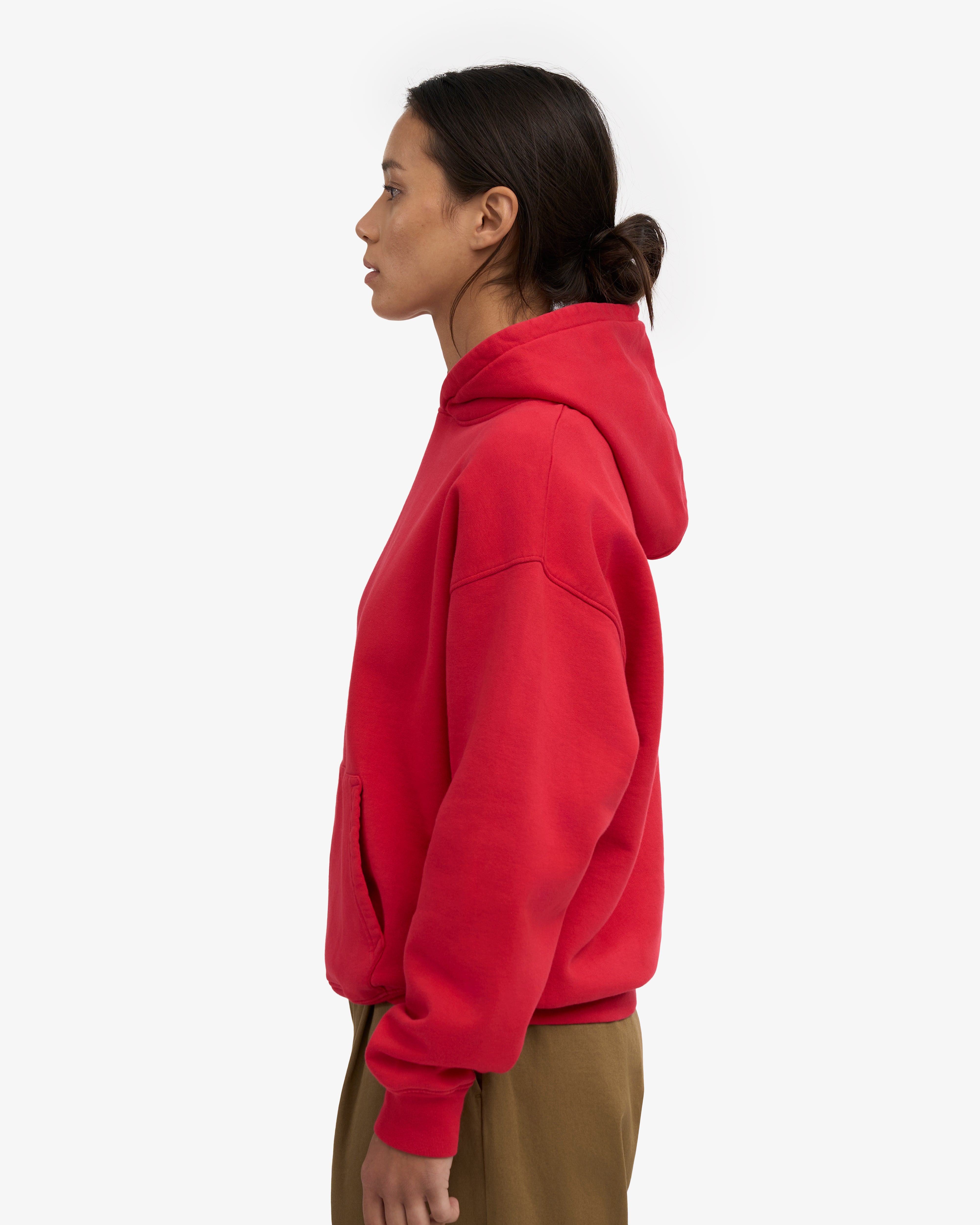 Organic Oversized Hood - Scarlet Red