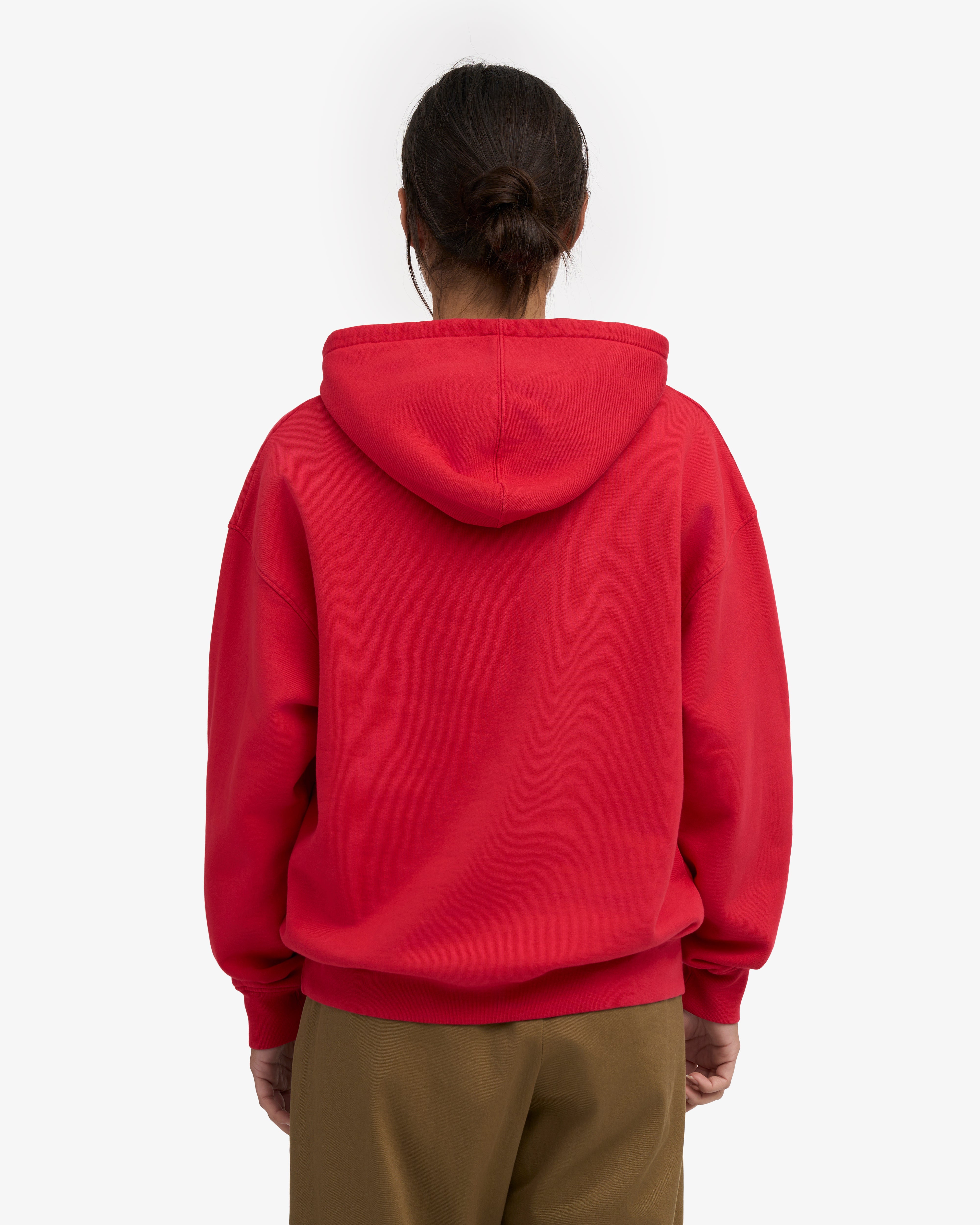 Organic Oversized Hood - Scarlet Red