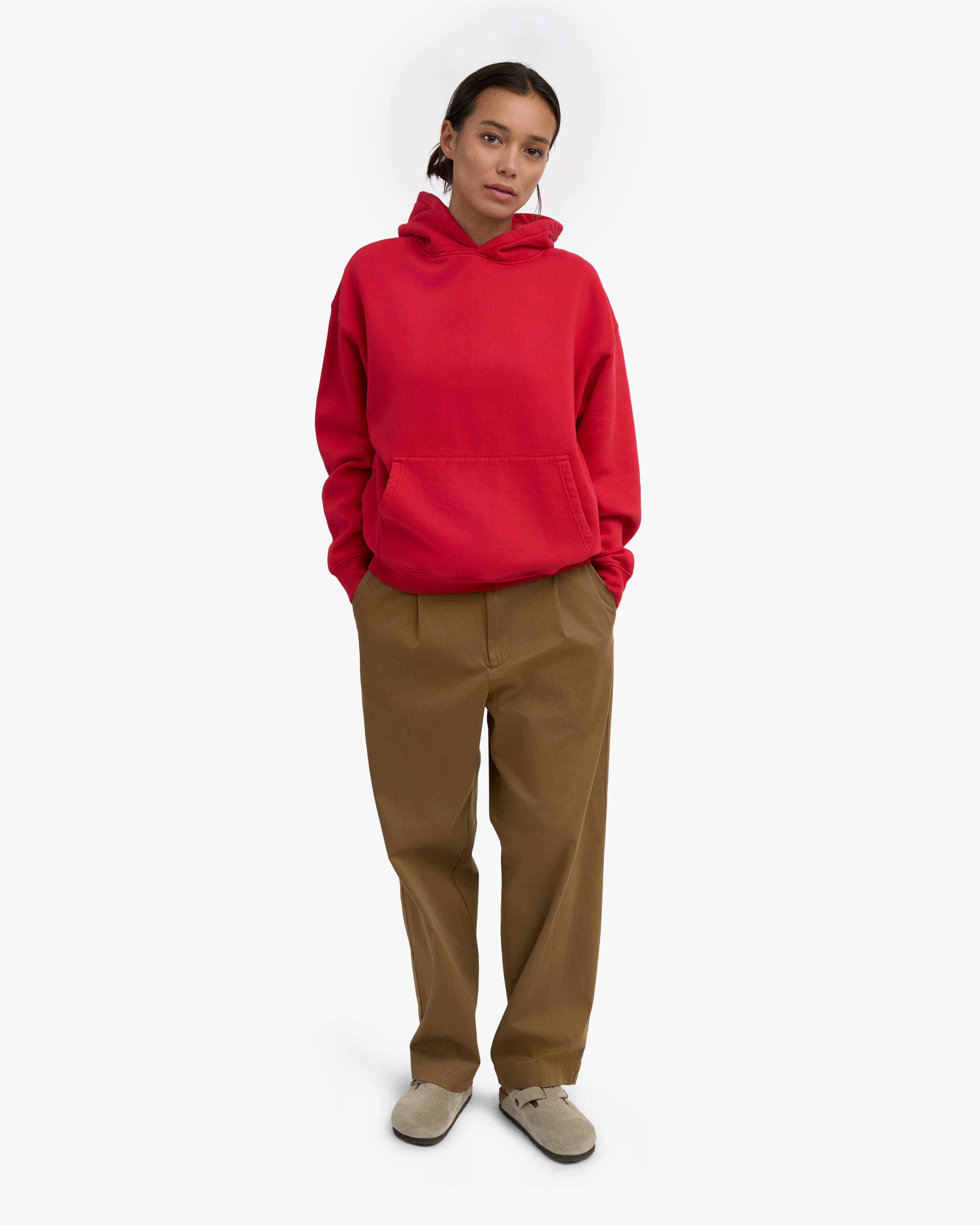 Organic Oversized Hood - Scarlet Red