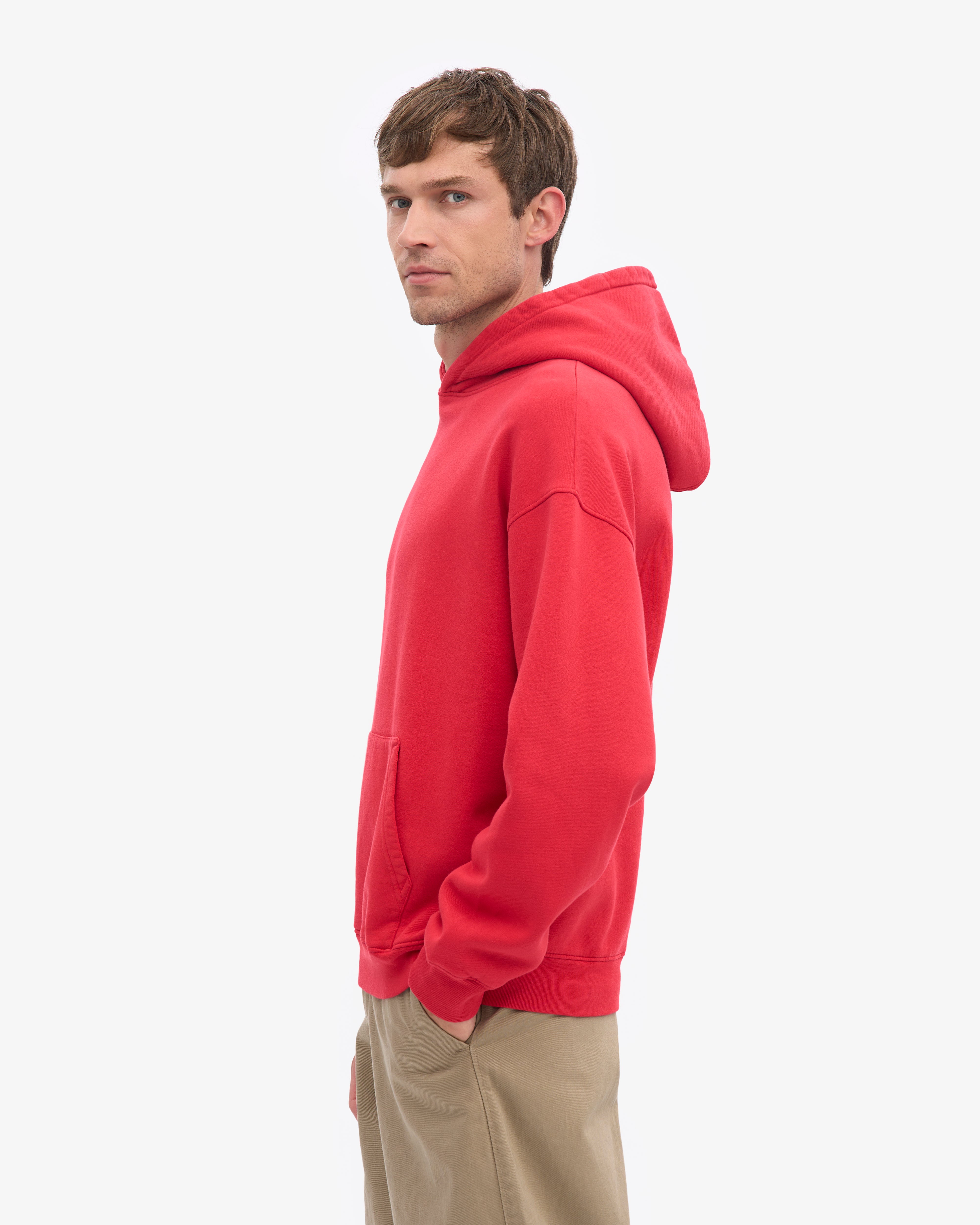 Organic Oversized Hood - Scarlet Red