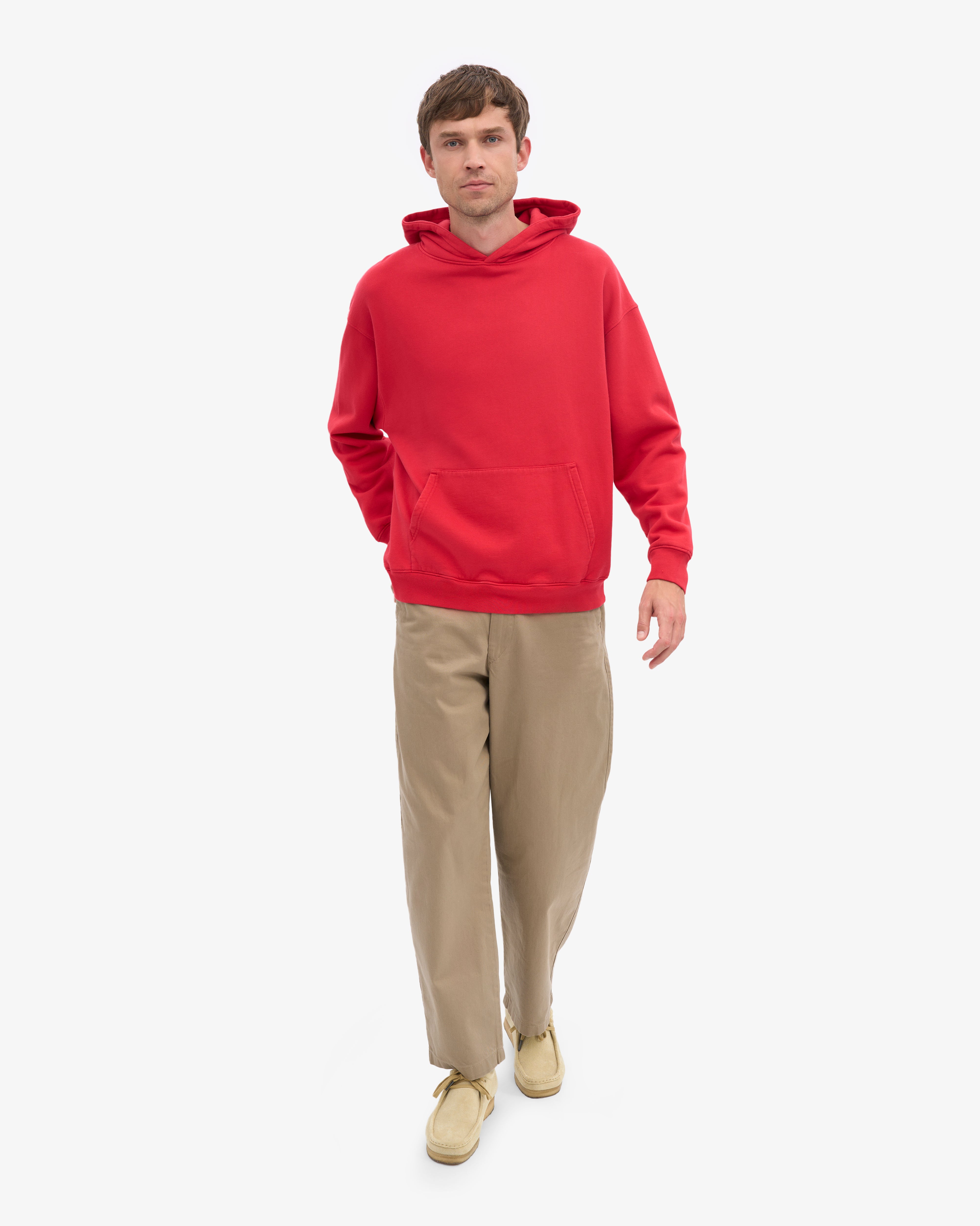 Organic Oversized Hood - Scarlet Red