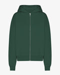 Organic Oversized Zip Hood - Emerald Green