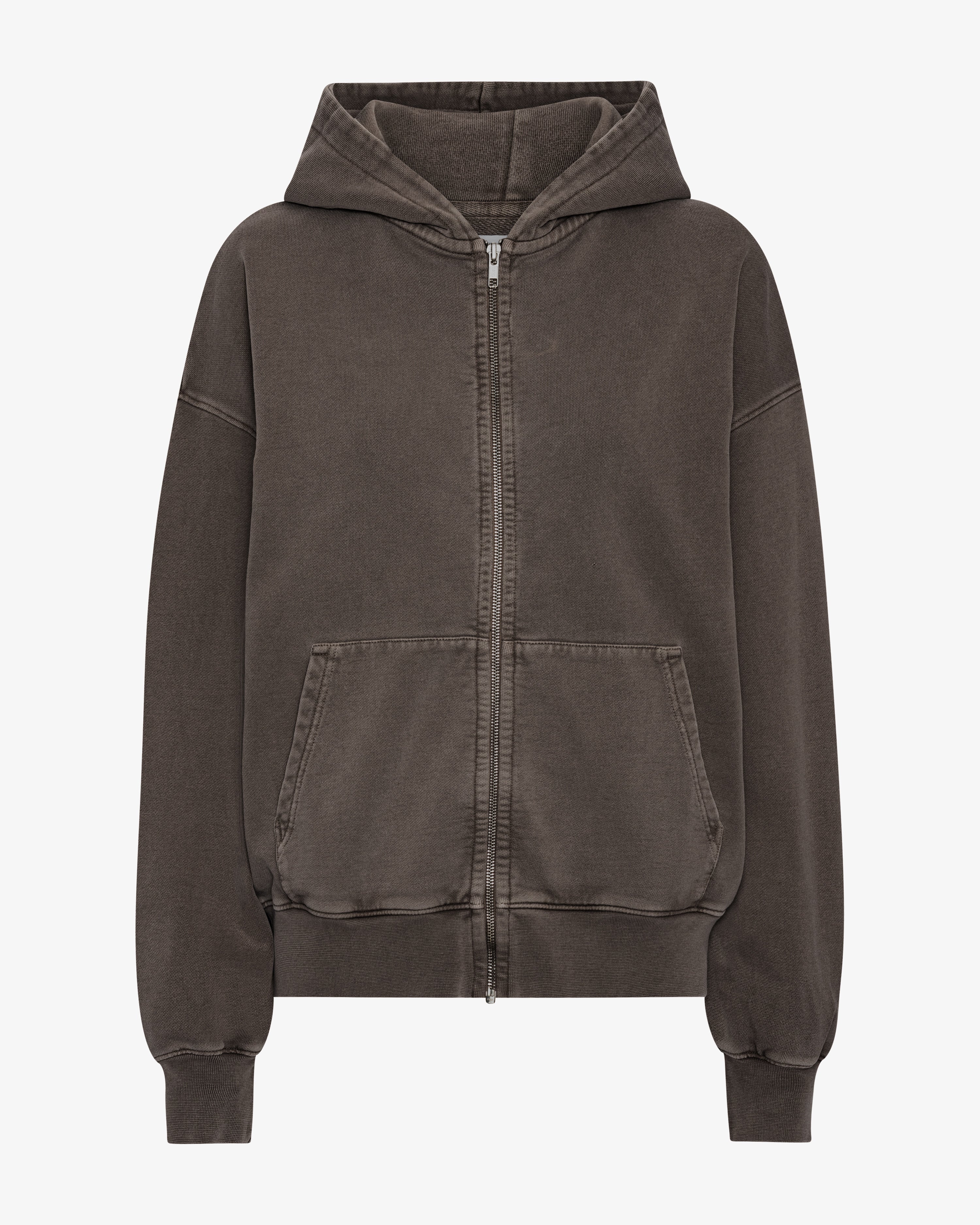 Organic Oversized Zip Hood - Faded Mud