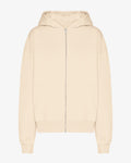 Organic Oversized Zip Hood - Ivory White