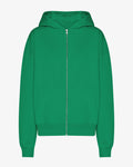 Organic Oversized Zip Hood - Kelly Green