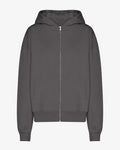 Organic Oversized Zip Hood - Lava Grey