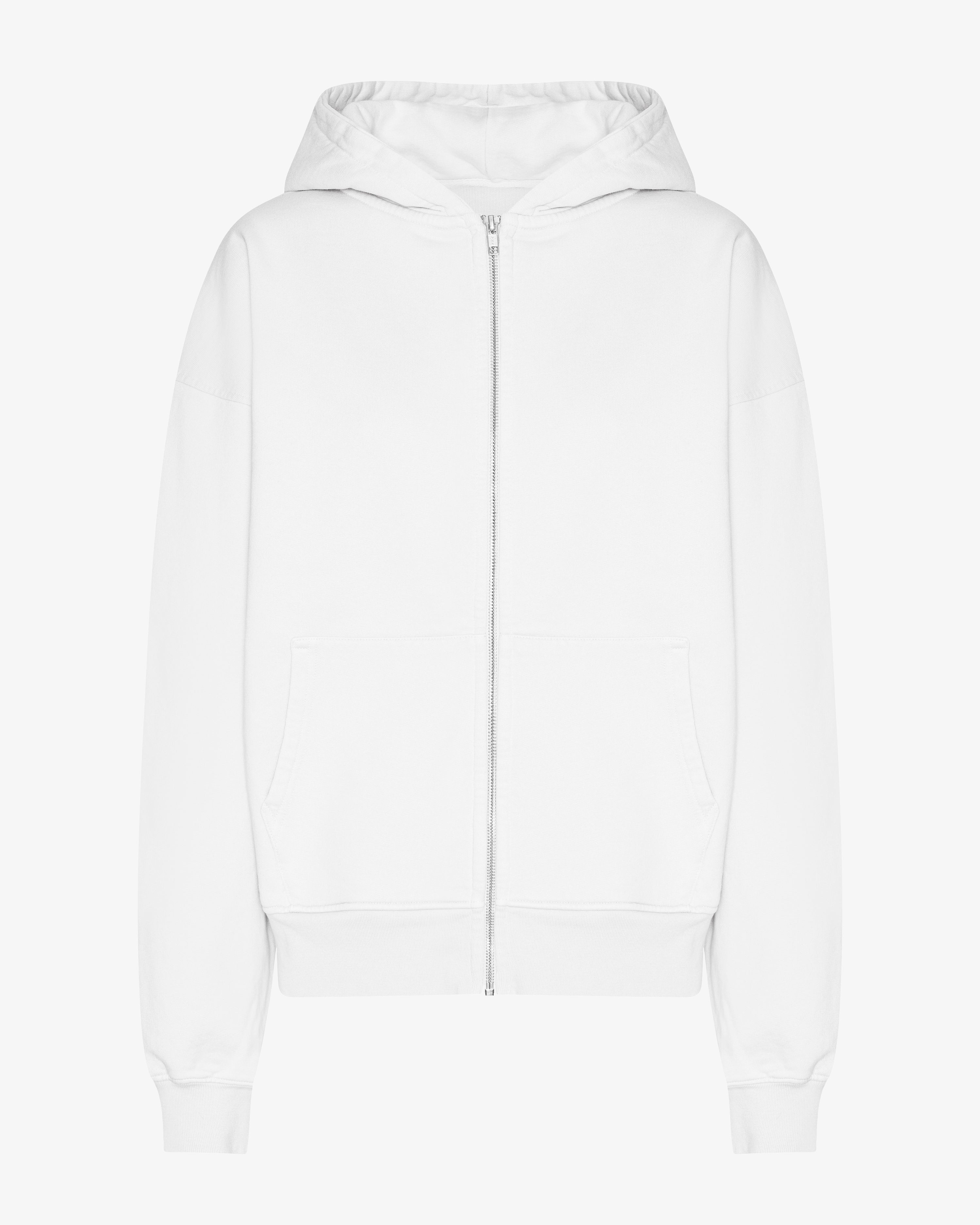 Organic Oversized Zip Hood - Optical White