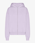 Organic Oversized Zip Hood - Soft Lavender