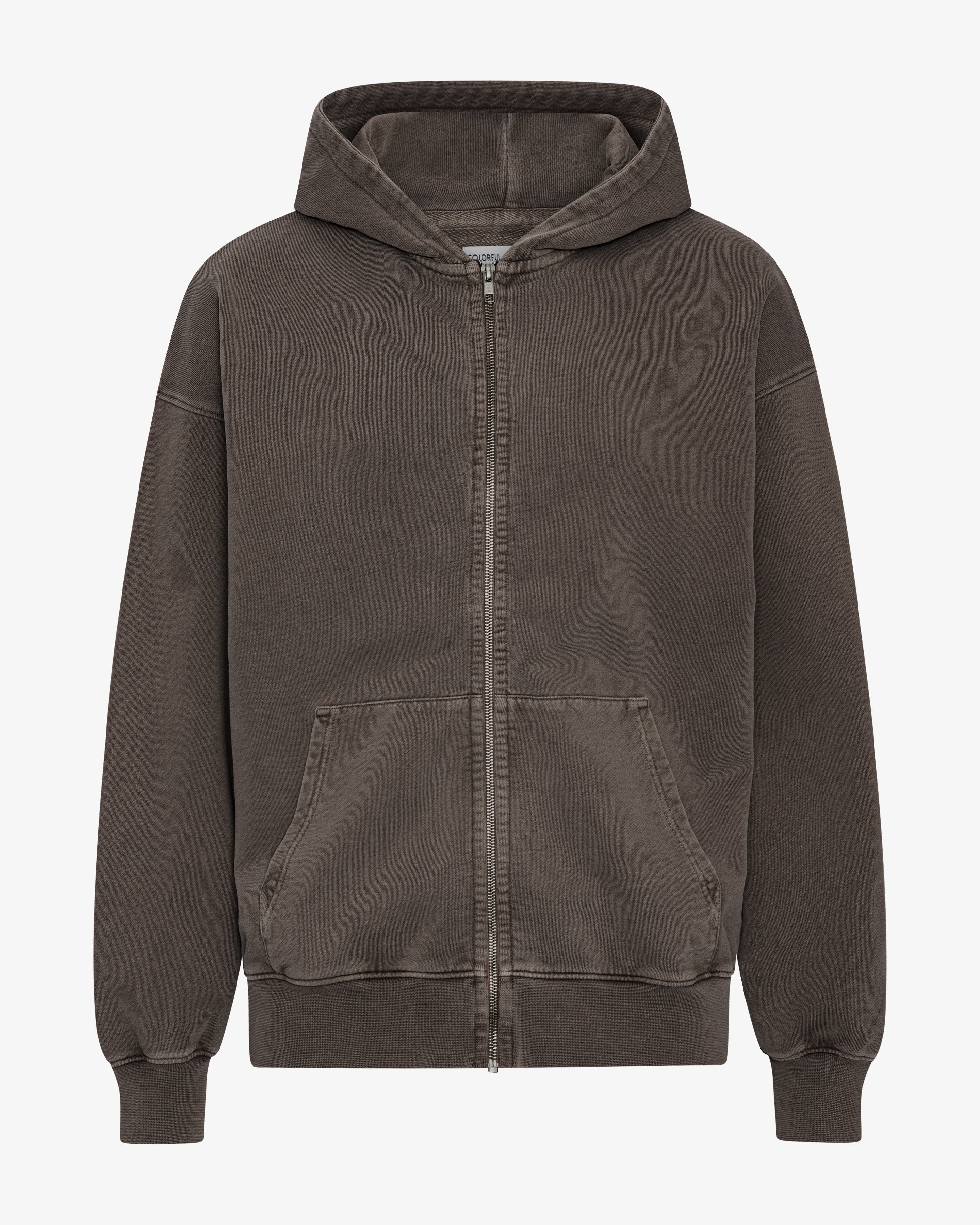 Organic Oversized Zip Hood - Faded Mud