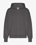 Organic Oversized Zip Hood - Lava Grey