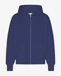 Organic Oversized Zip Hood - Marine Blue