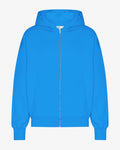 Organic Oversized Zip Hood - Pacific Blue