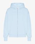 Organic Oversized Zip Hood - Polar Blue