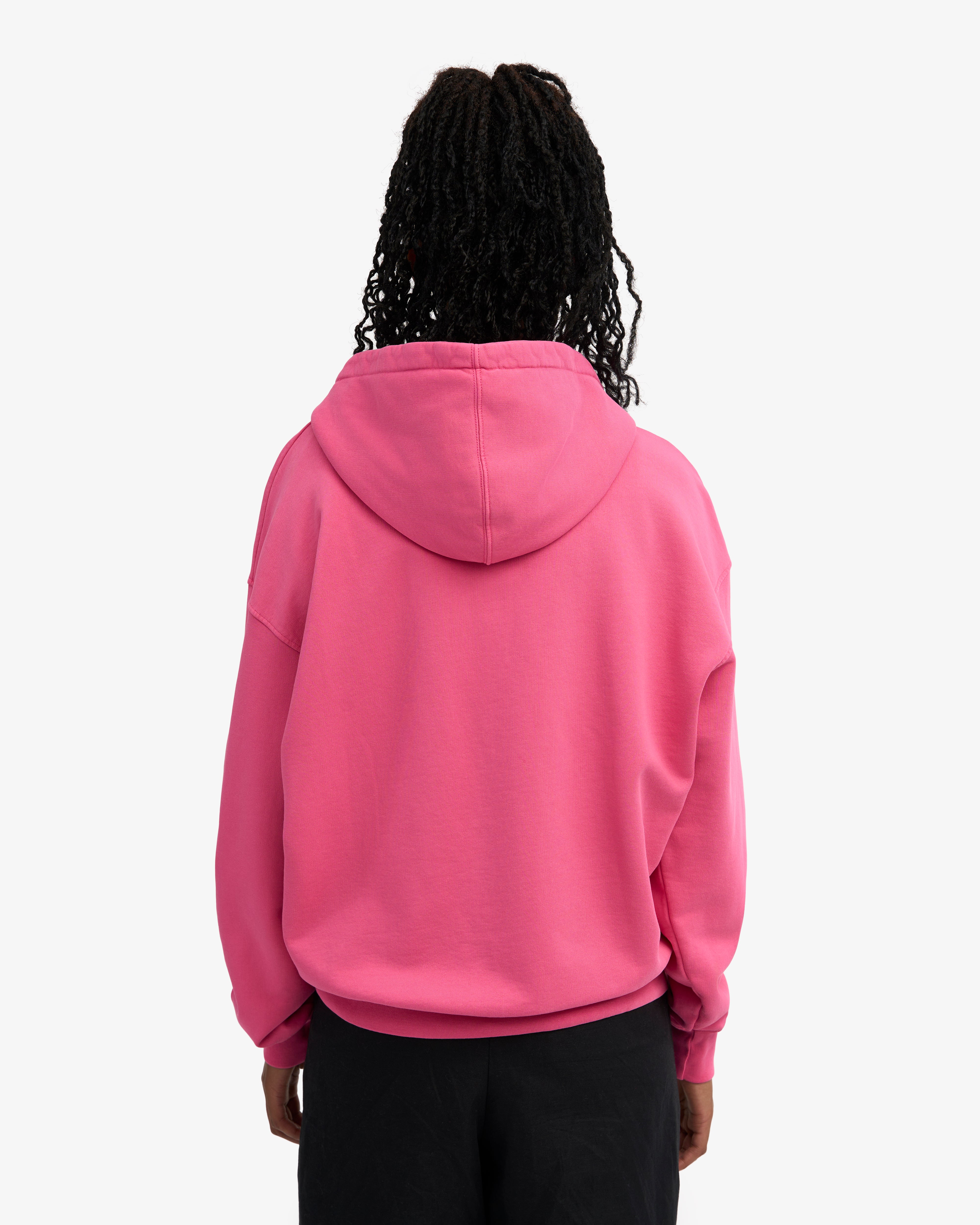 Organic Oversized Zip Hood - Bubblegum Pink
