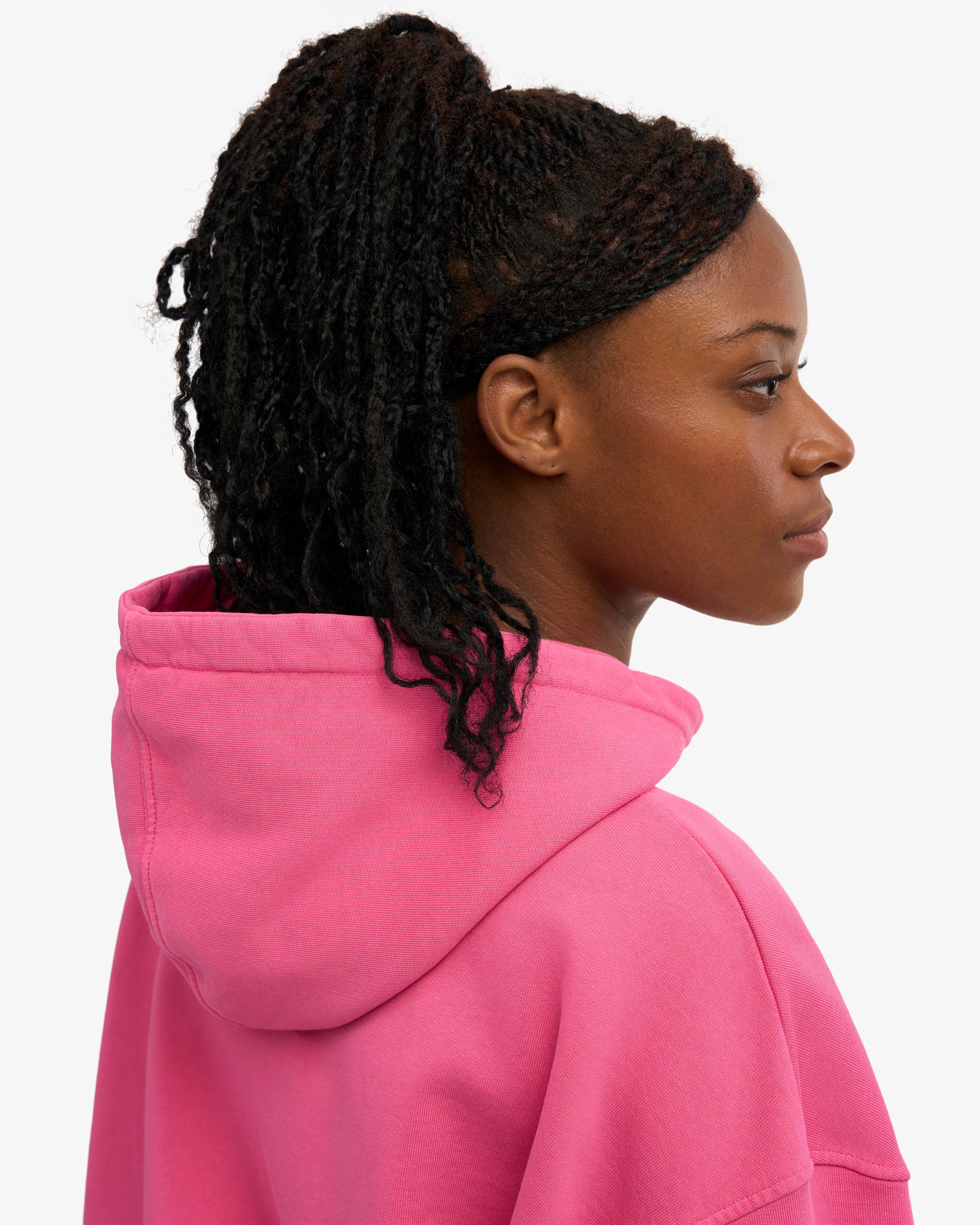 Organic Oversized Zip Hood - Bubblegum Pink