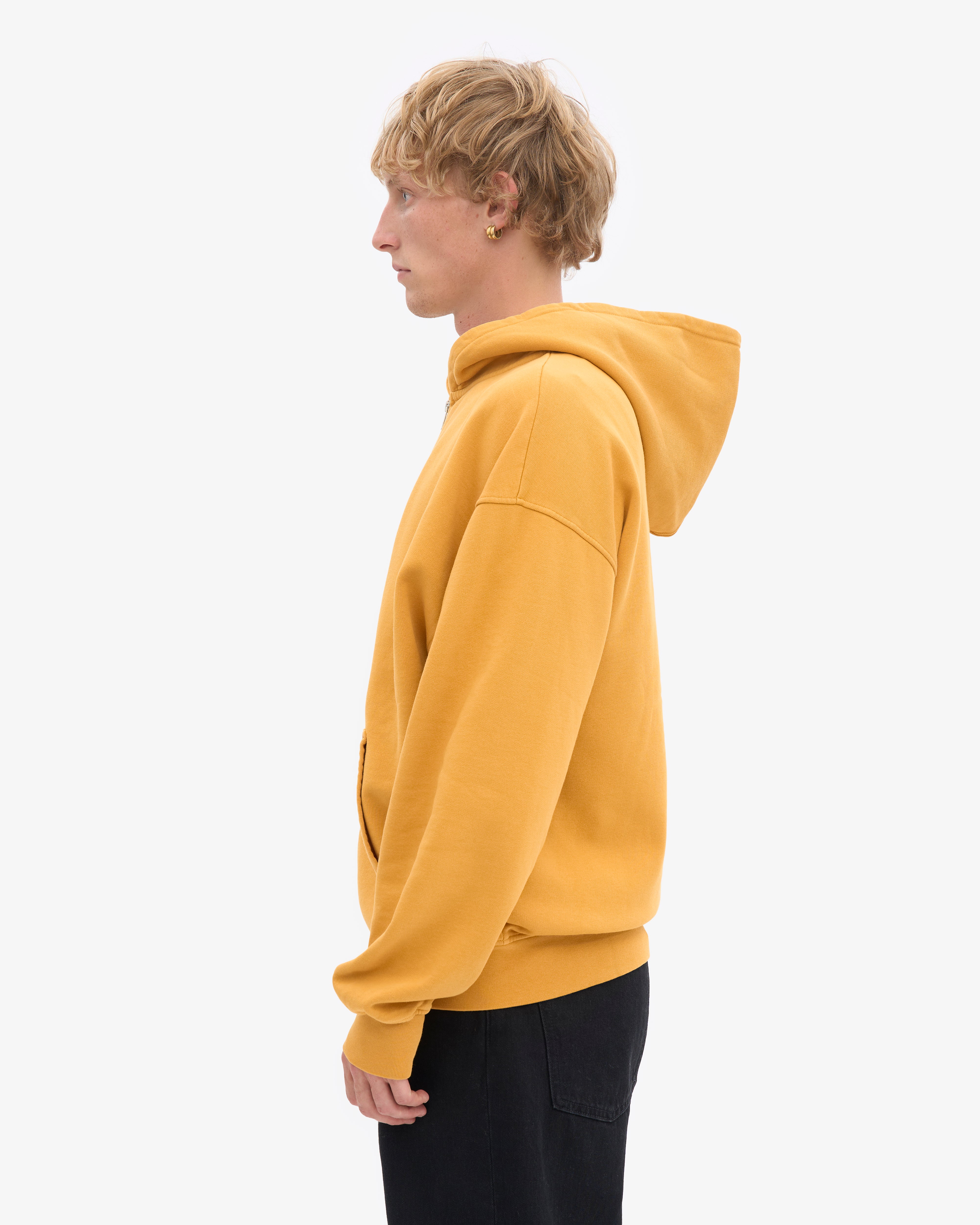 Organic Oversized Zip Hood - Burned Yellow
