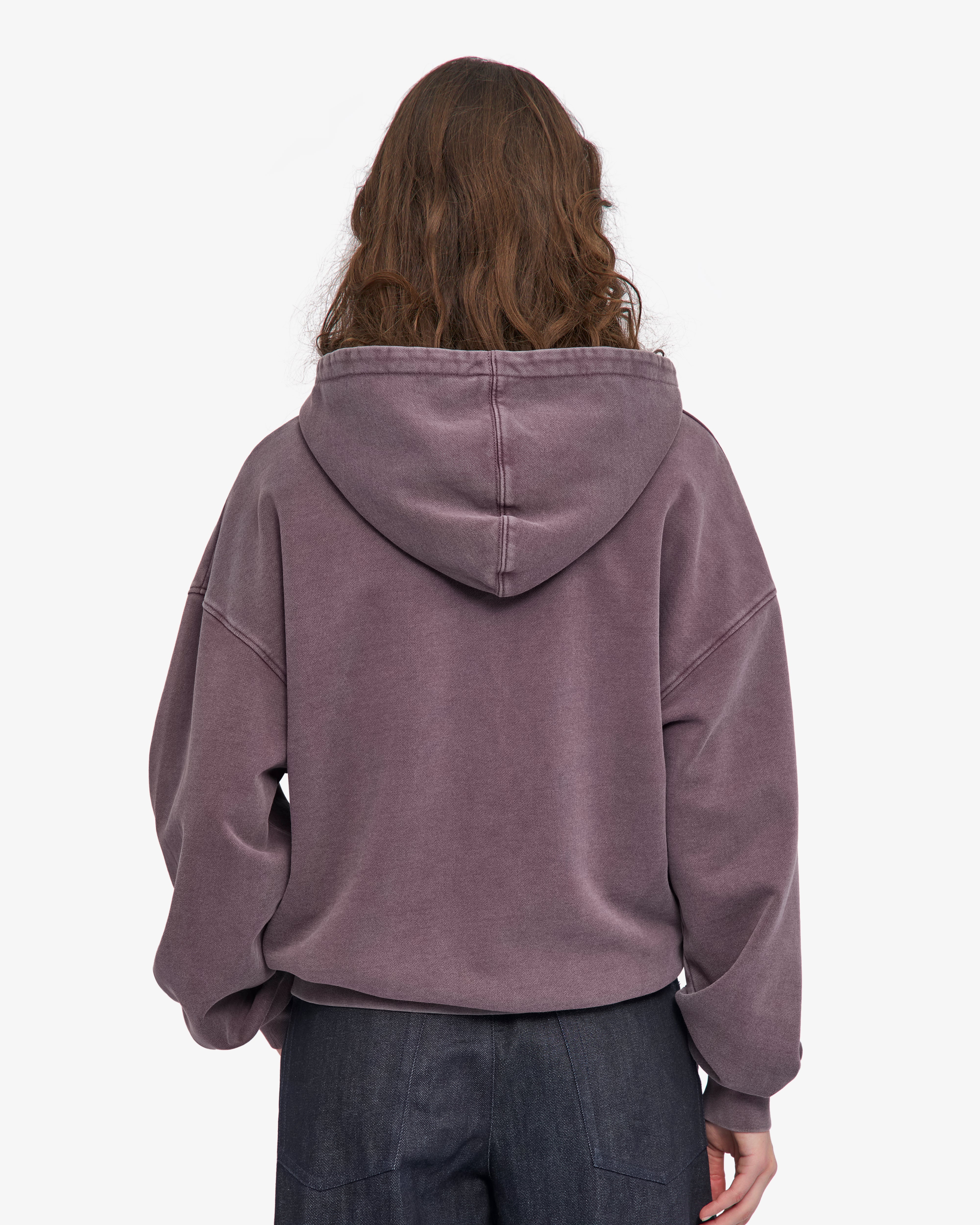 Organic Oversized Zip Hood - Faded Grape