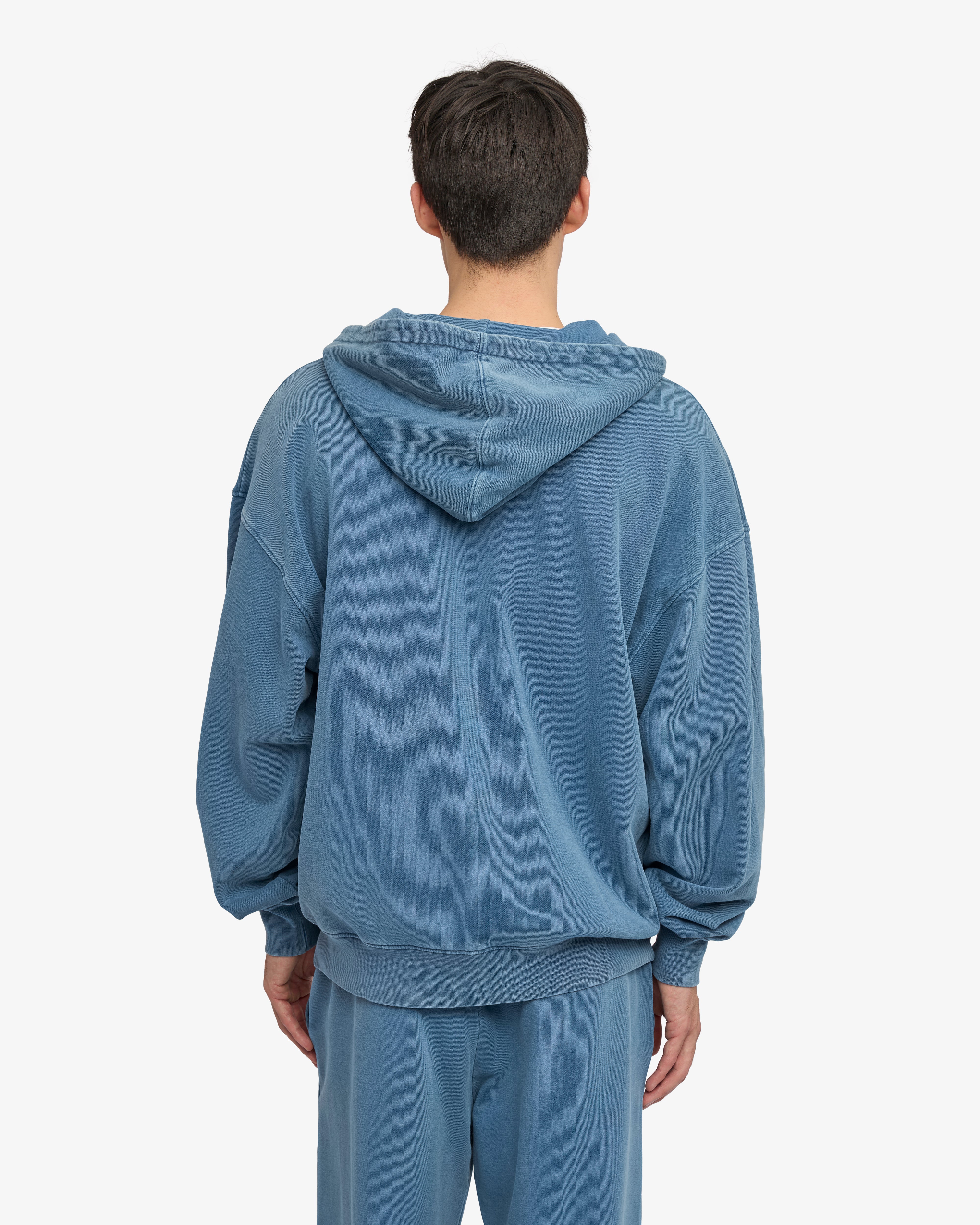 Organic Oversized Zip Hood - Faded Indigo