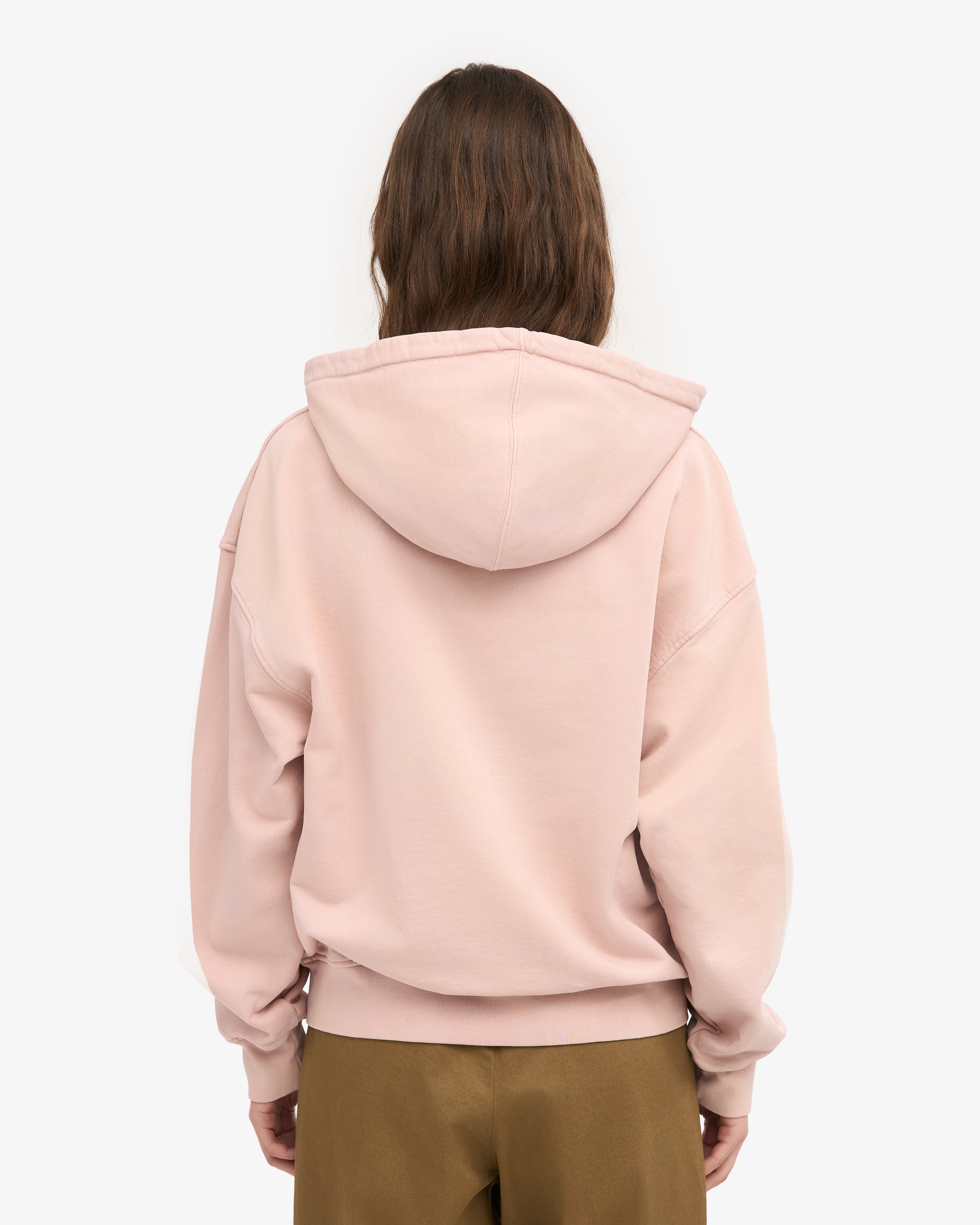 Organic Oversized Zip Hood - Faded Pink