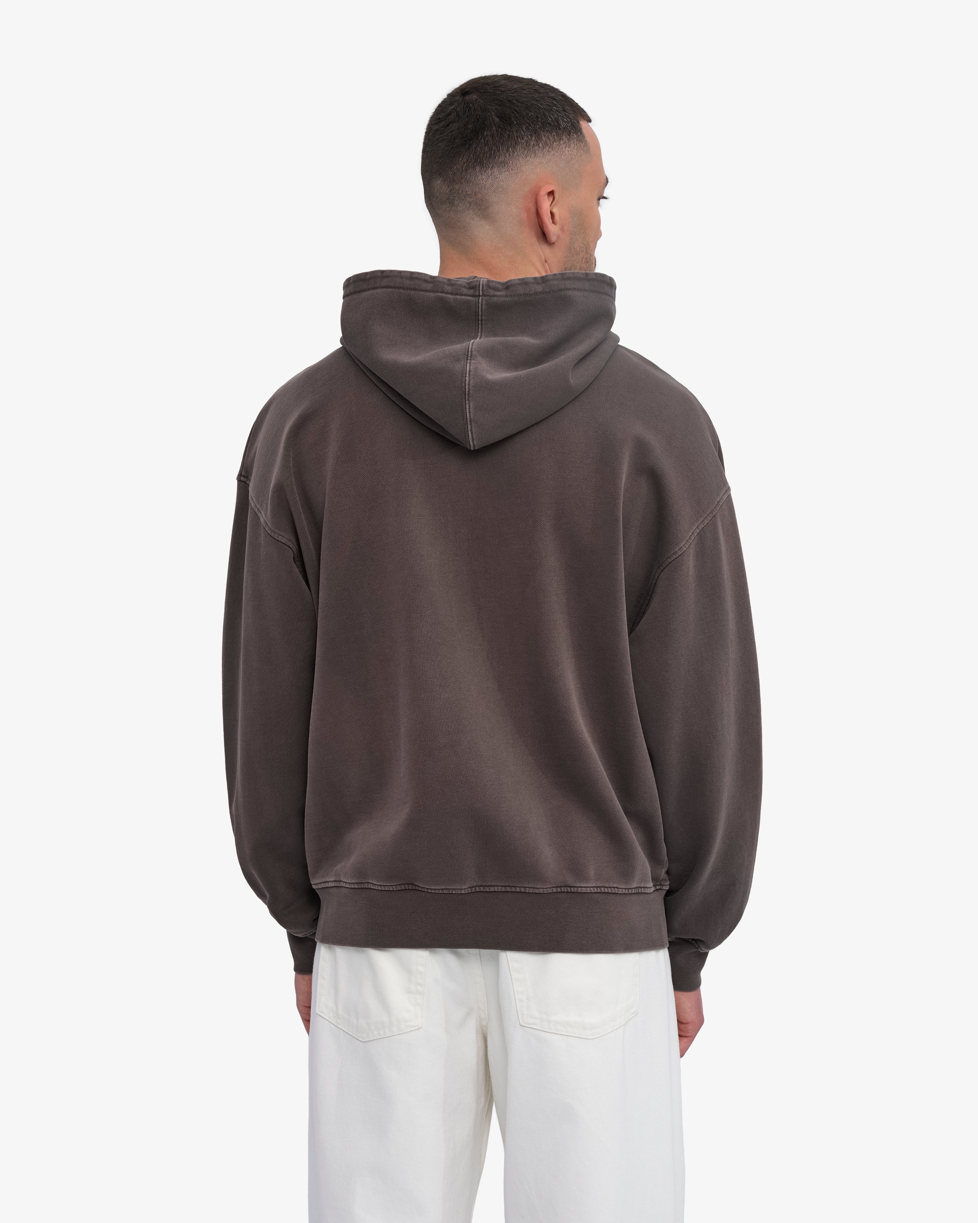 Organic Oversized Zip Hood - Faded Mud