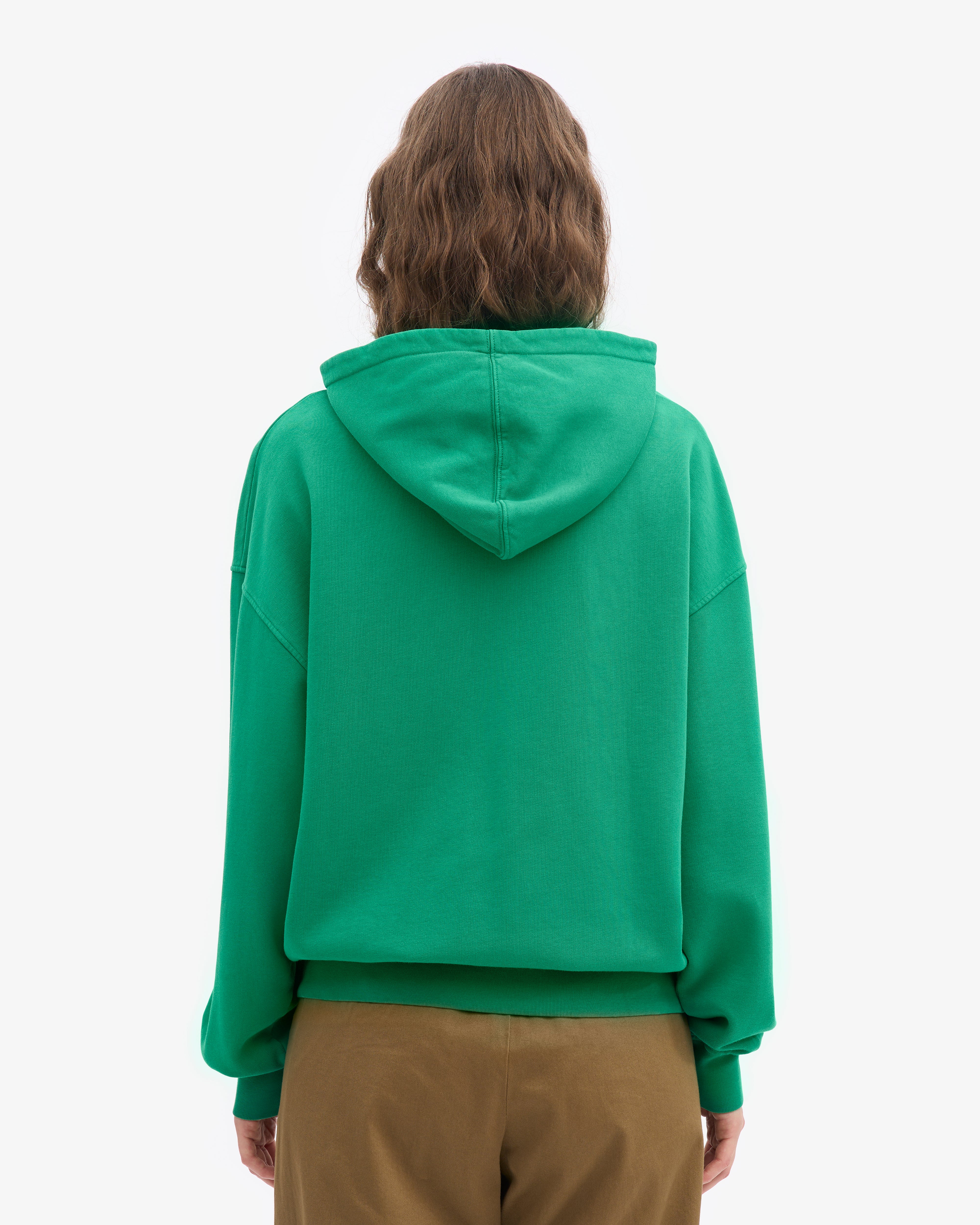 Organic Oversized Zip Hood - Kelly Green
