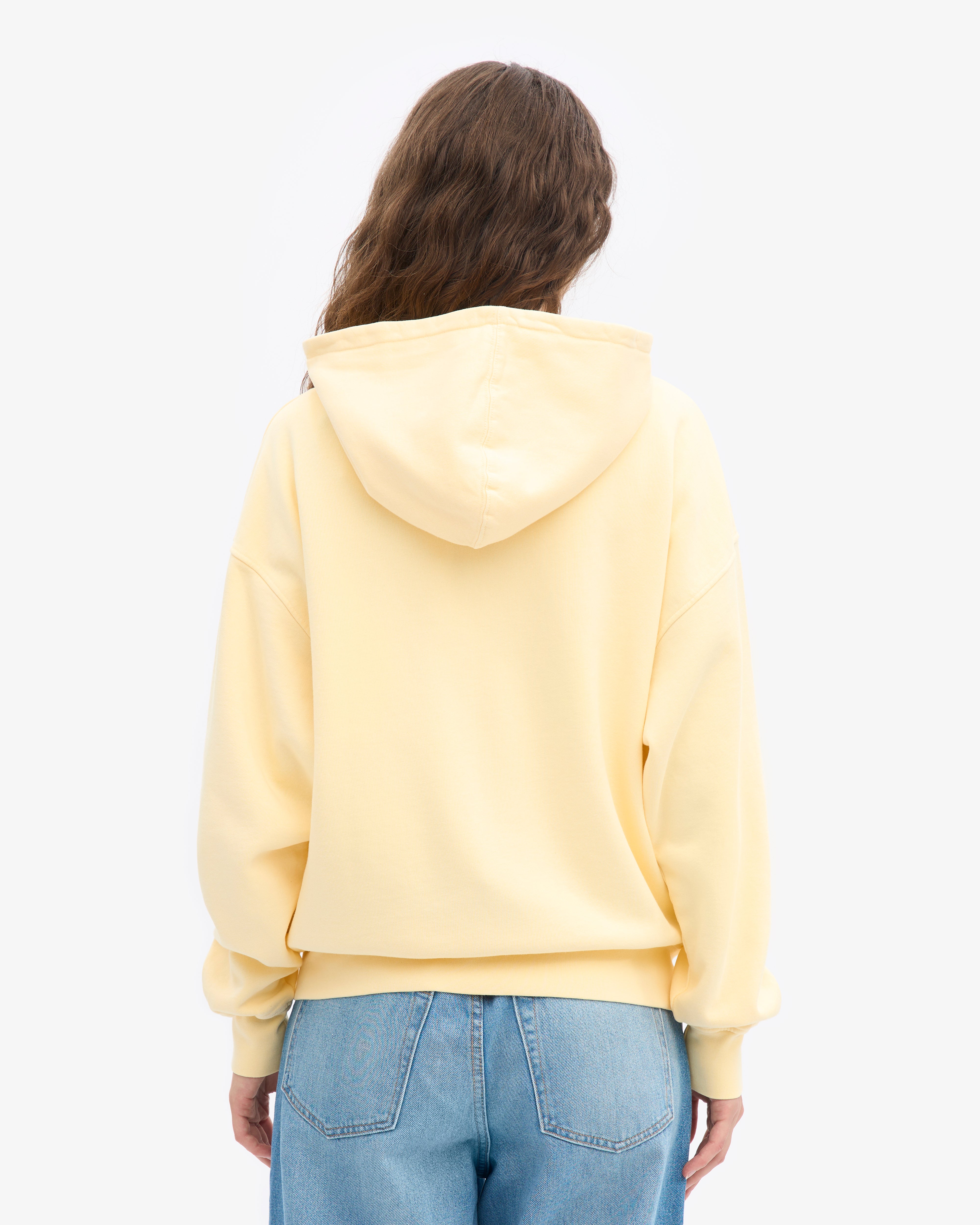 Organic Oversized Zip Hood - Soft Yellow