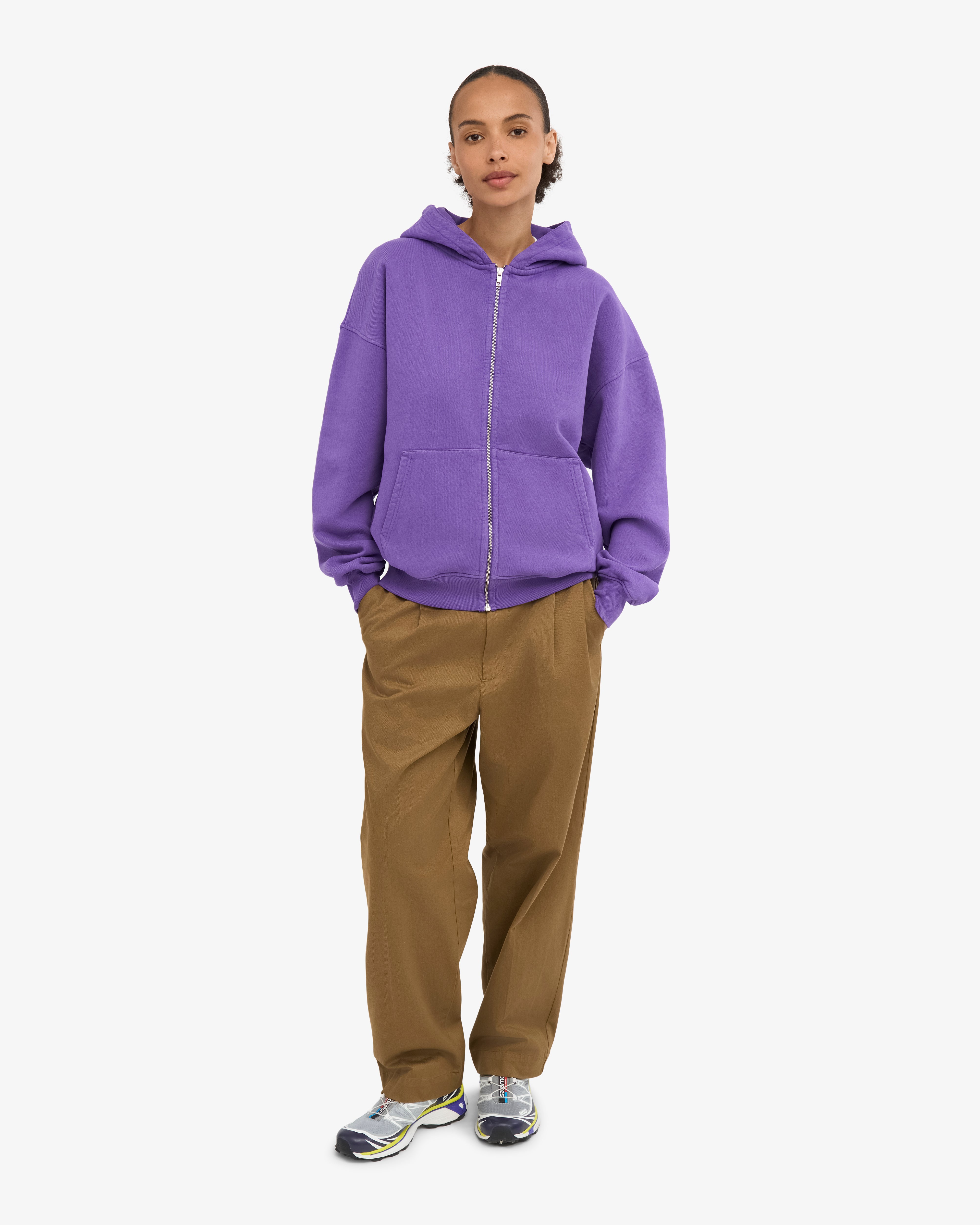 Organic Oversized Zip Hood - Ultra Violet