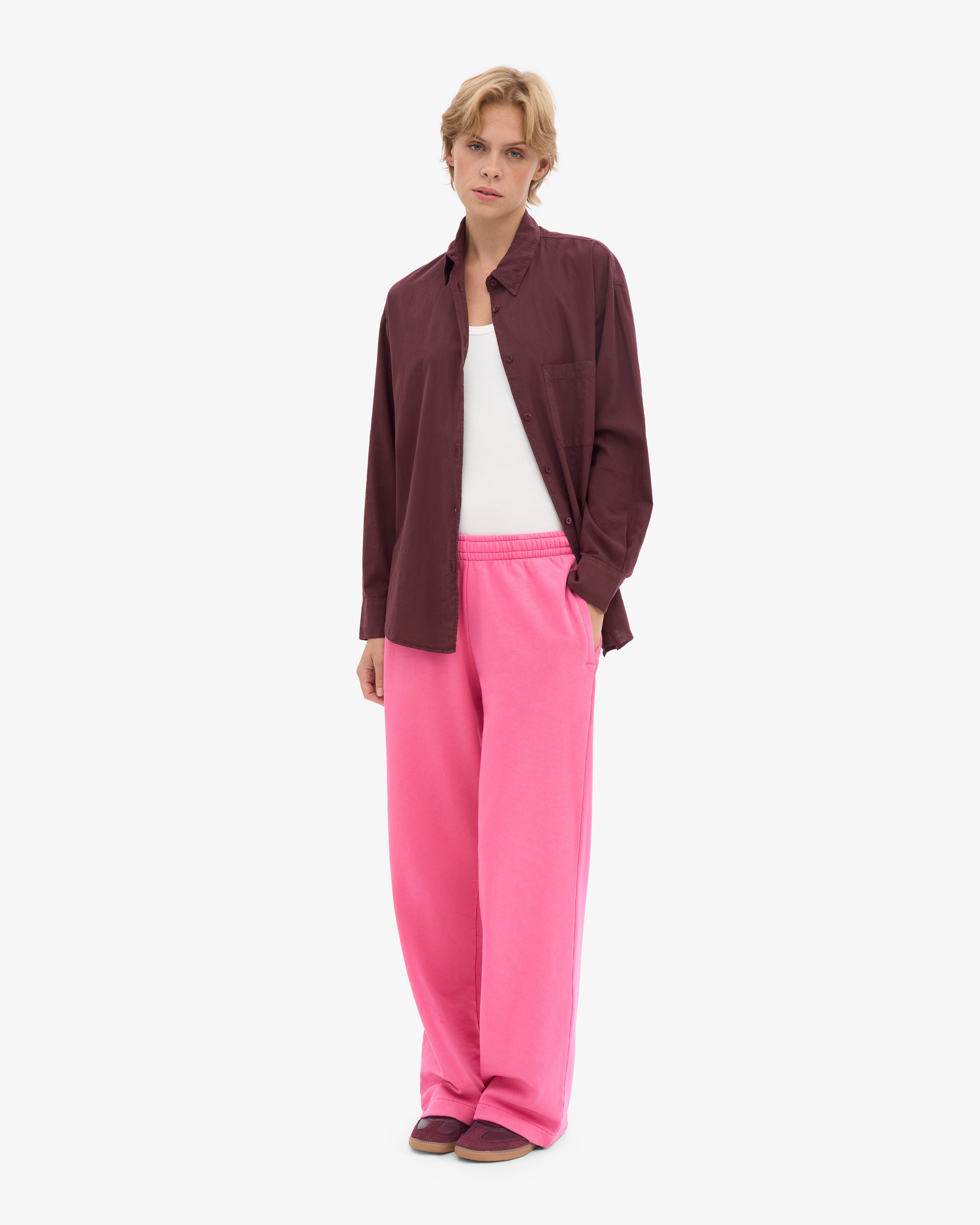 Organic Straight Leg Sweatpants - Bubblegum Pink