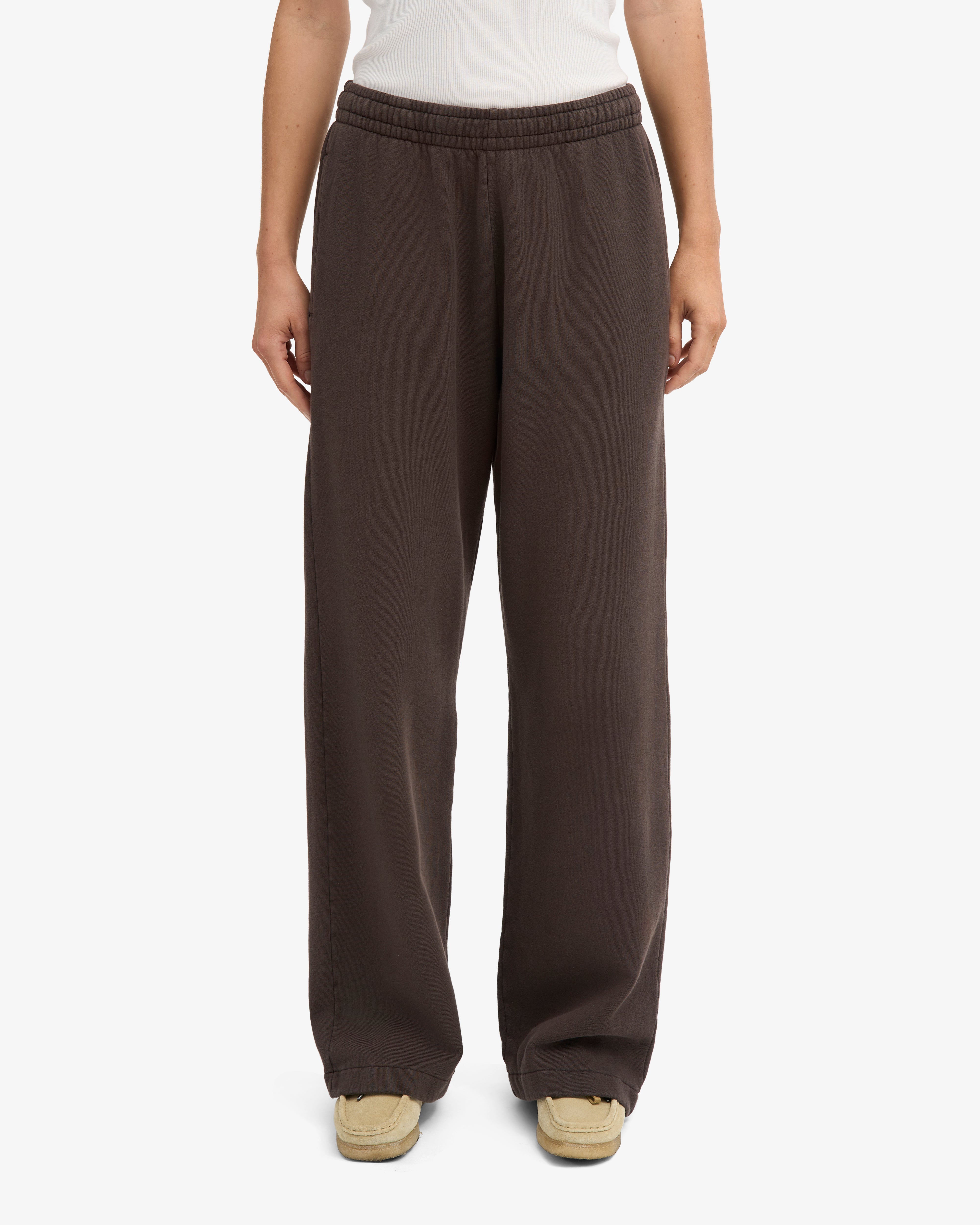 Organic Straight Leg Sweatpants - Coffee Brown