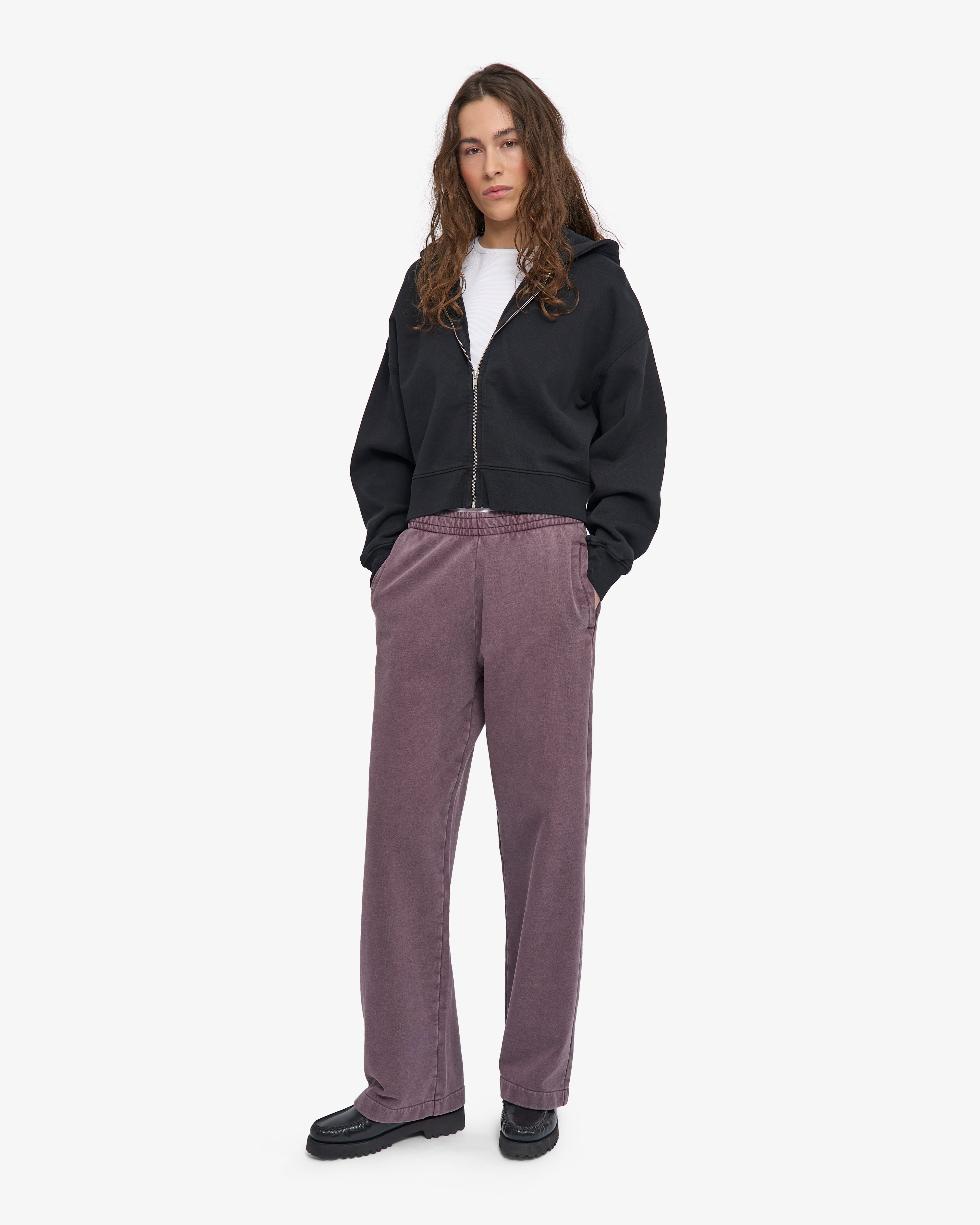 Organic Straight Leg Sweatpants - Faded Grape