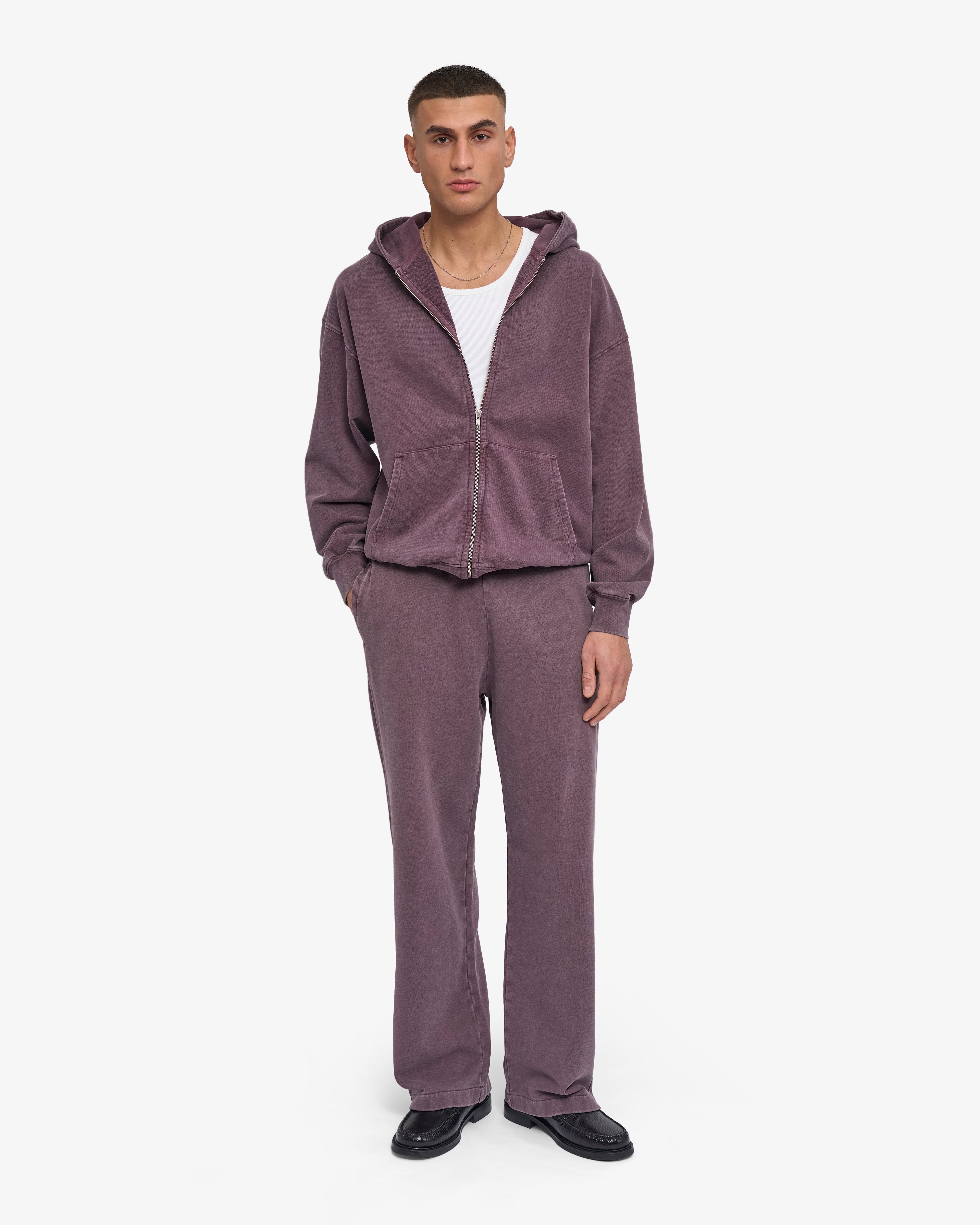 Organic Straight Leg Sweatpants - Faded Grape